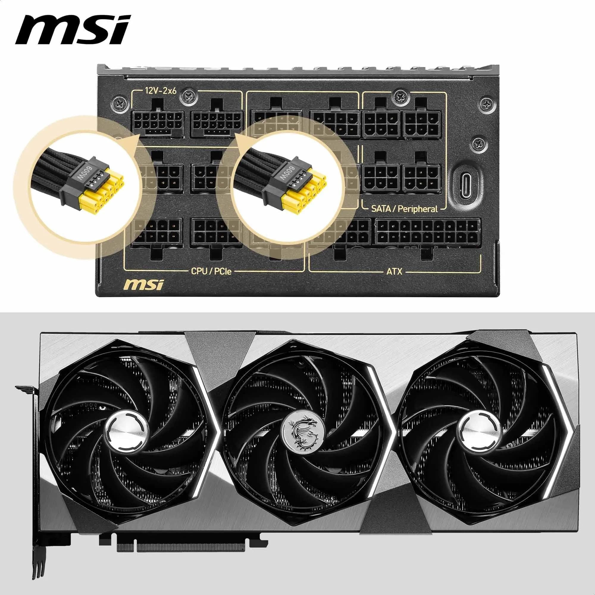 MSI MEG Ai1600T PCIE5 Netzteil - 1600 W, 80 Plus Titanium, ATX 3.1, PCIe 5.1 GPU-Unterstützung, Dual-Native 12 V-2x6, Kabel mit zweifarbigen 12 V-2x6-Anschlüssen, ATX-Netzteil, geflochtenes Kabel Bild 7