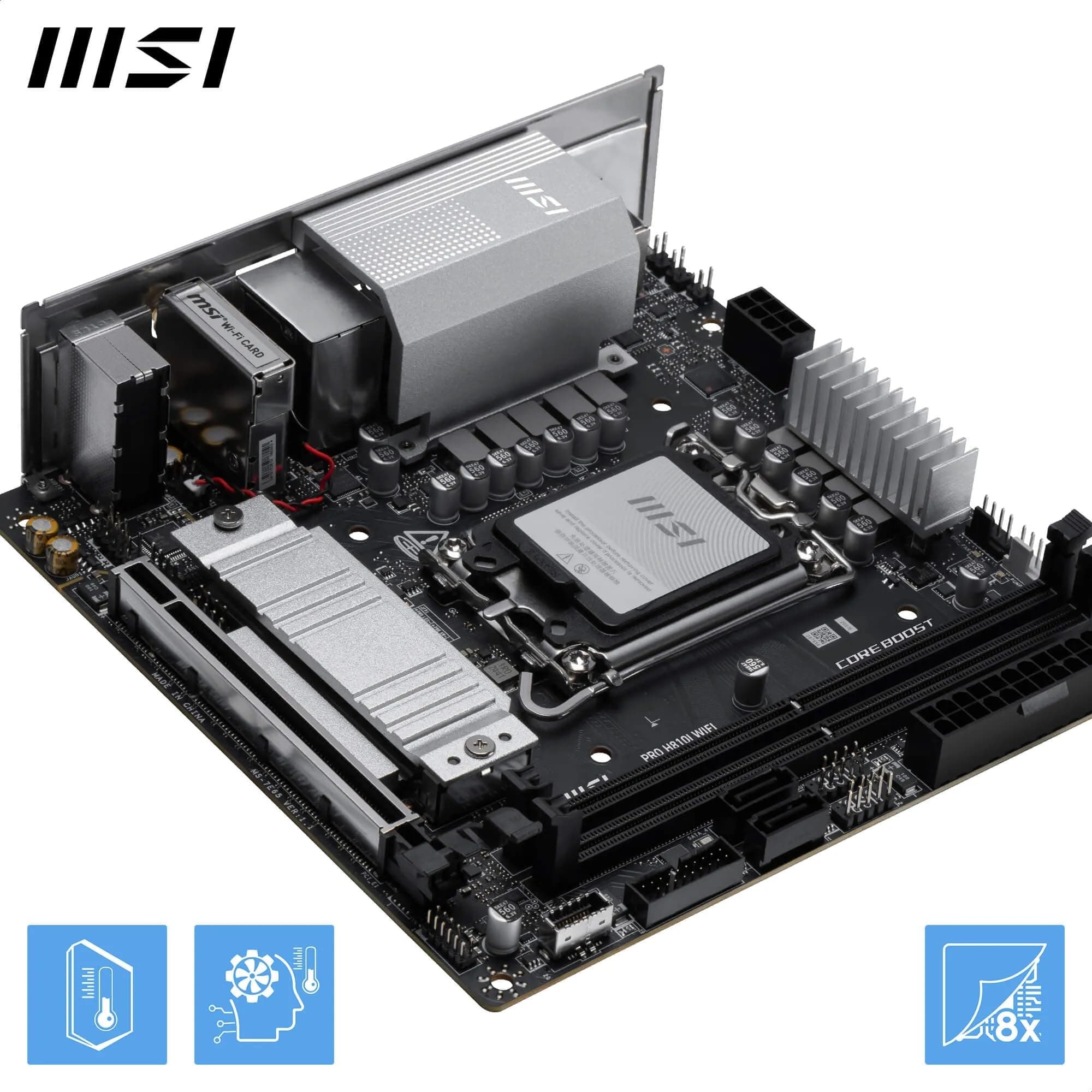 MSI PRO H810I WiFi Mainboard, ITX - Unterstützt Intel Core Ultra Prozessoren (Serie 2), LGA 1851 - DDR5 Memory Boost (6400 MT/s MAX), PCIe 5.0 x16, M.2 Gen4, 2.5G LAN Bild 7