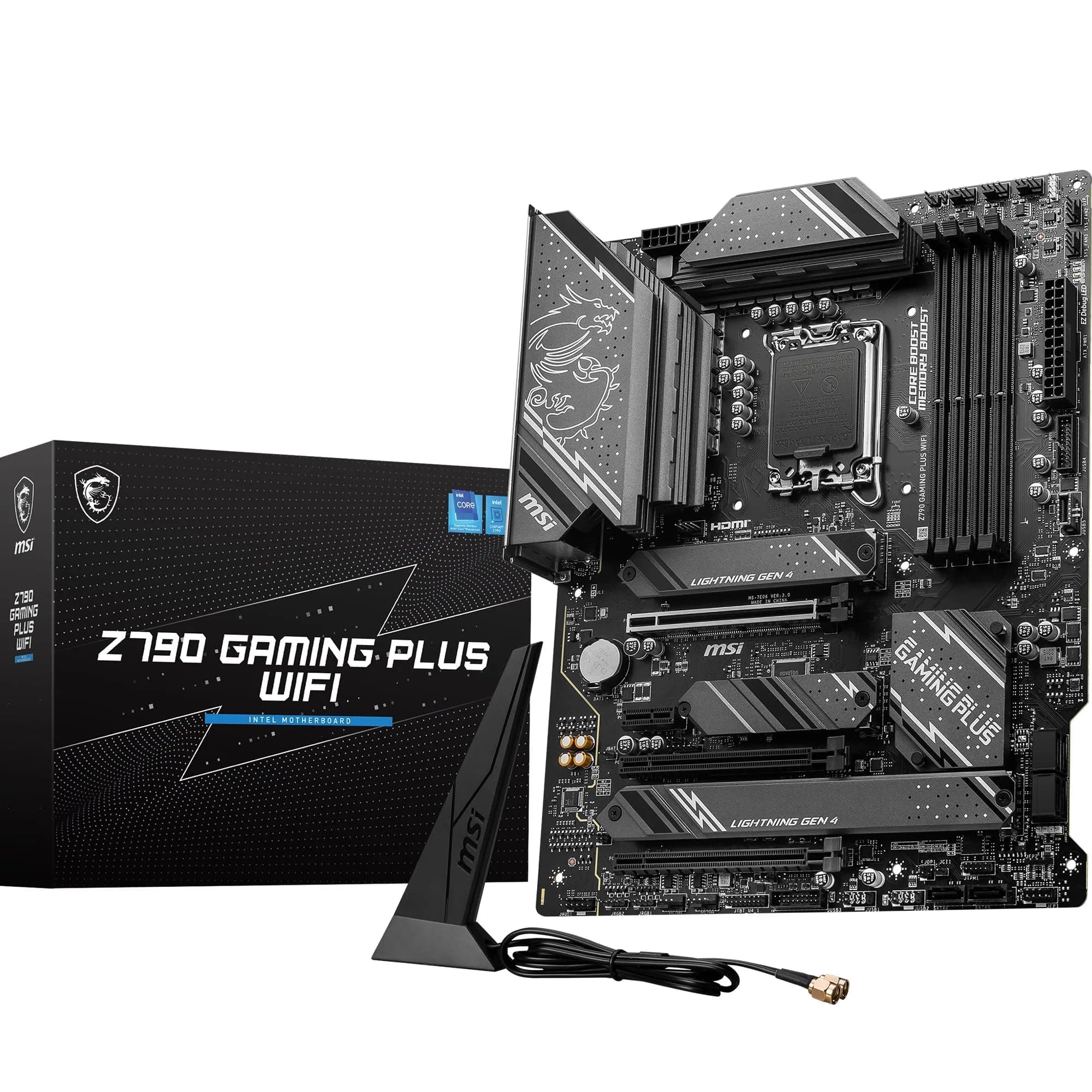 MSI Z790 Gaming Plus WiFi Mainboard, ATX - Unterstützt Intel Core Prozessoren der 12., 13. und 14. Gen, LGA 1700 - DDR5 Memory Boost 7200+MHz/OC, 1 x PCIe 5.0 x16, 4 x M.2 Gen4, 2.5G LAN, Wi-Fi 6E Bild 2