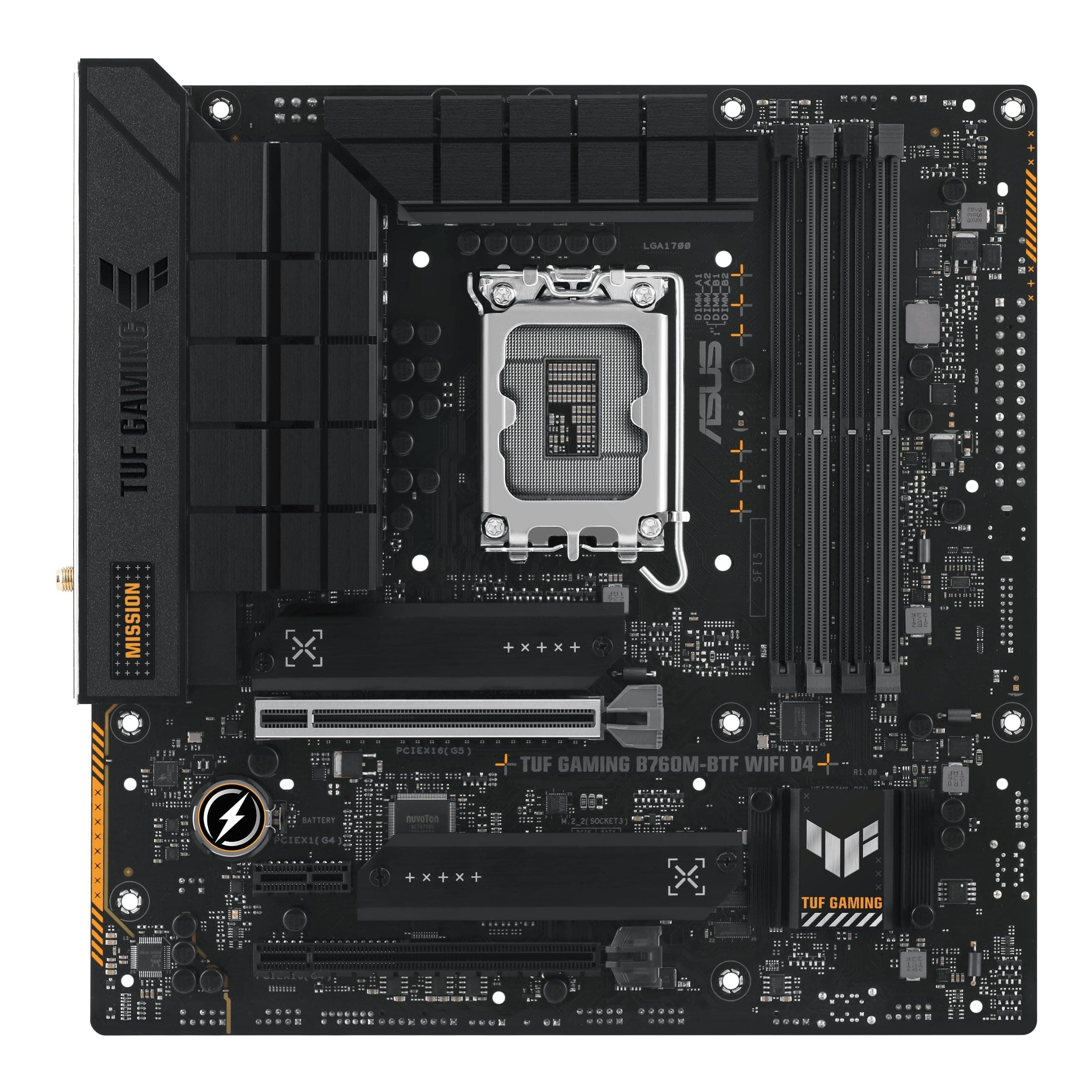 ASUS TUF Gaming B760M-BTF WiFi D4 Mainboard Sockel Intel LGA 1700 (Intel B760, mATX, DDR4 Speicher, PCIe 5.0, 2X M.2, WiFi 6, Thunderbolt 4, Aura Sync) Bild 4