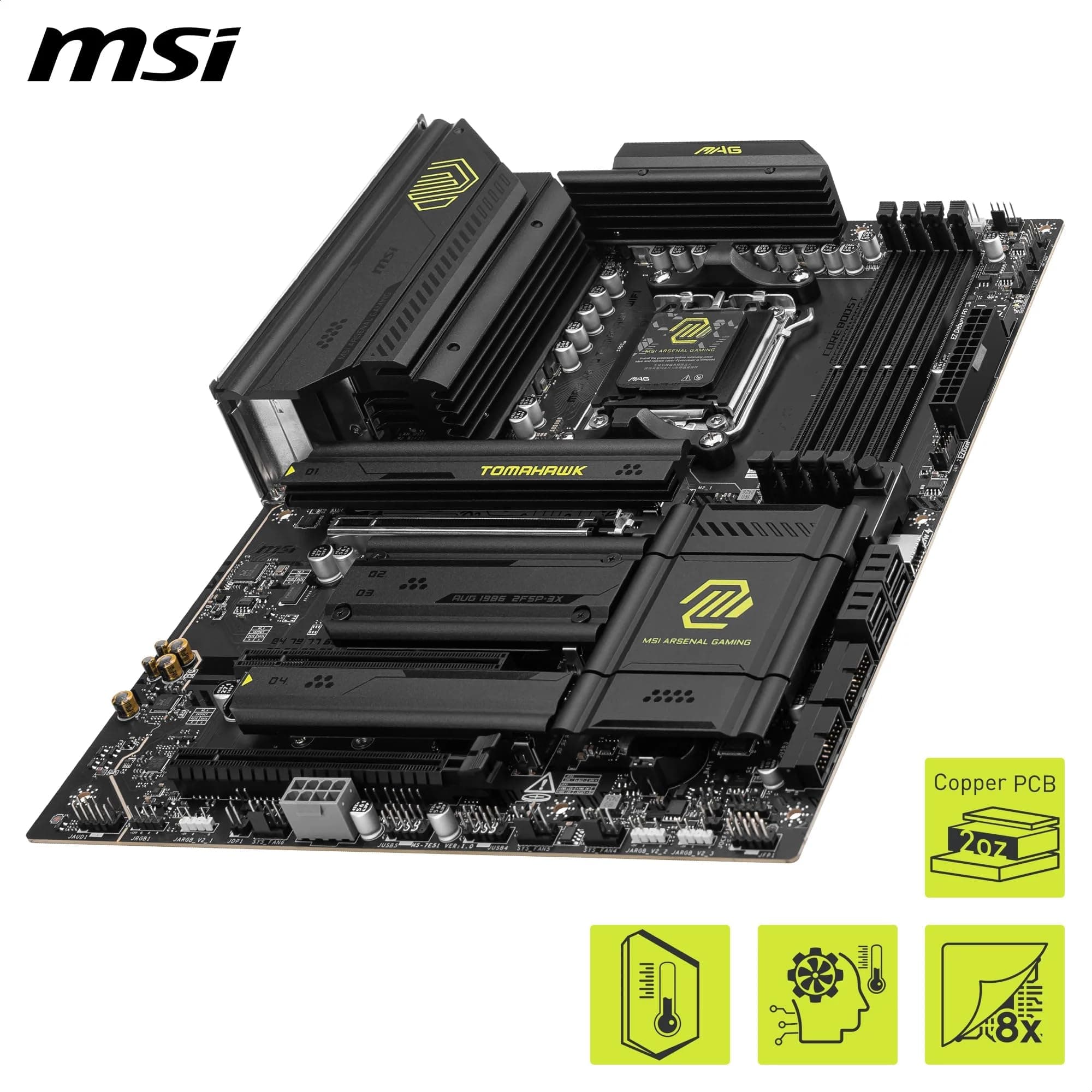 MSI MAG X870 Tomahawk WiFi Mainboard, ATX - Unterstützt AMD Ryzen 9000/8000/7000 Prozessoren, AM5-80A SPS VR M, DDR5 Memory Boost 8400+MT/s (OC), PCIe 5.0 x16 & 4.0 x16, M.2 Gen5, Wi-Fi 7, 5G LAN Bild 7