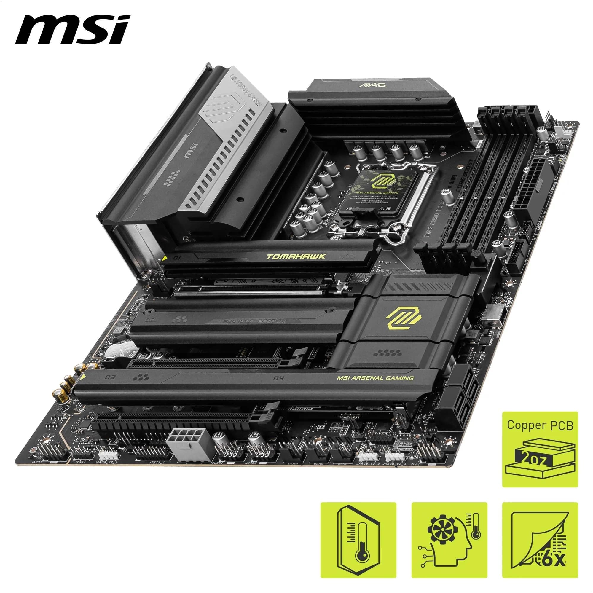 MSI MAG Z890 Tomahawk WiFi Mainboard, ATX - Unterstützt Intel Core Ultra Prozessoren (Series 2), LGA 1851 - DDR5 Memory Boost 4 x DDR5 (9200+ MT/s OC), 1 x PCIe 5.0 x16, 1 x M.2 Gen5, 5G LAN, Wi-Fi 7 Bild 7