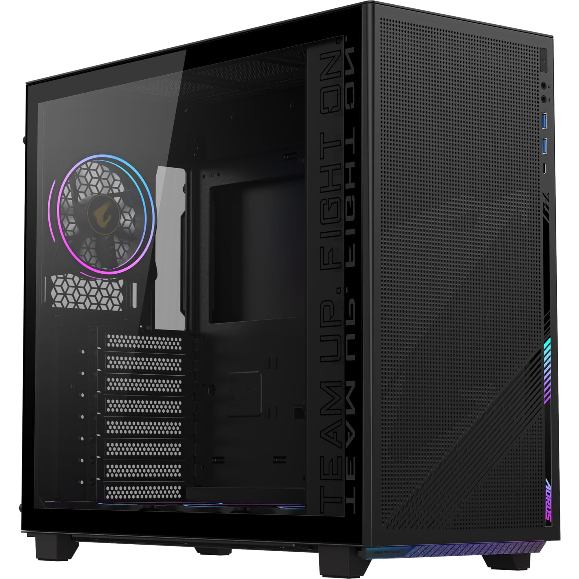 Aorus C400 Glas-Mittelturm-Gehäuse, Schwarz Bild 2