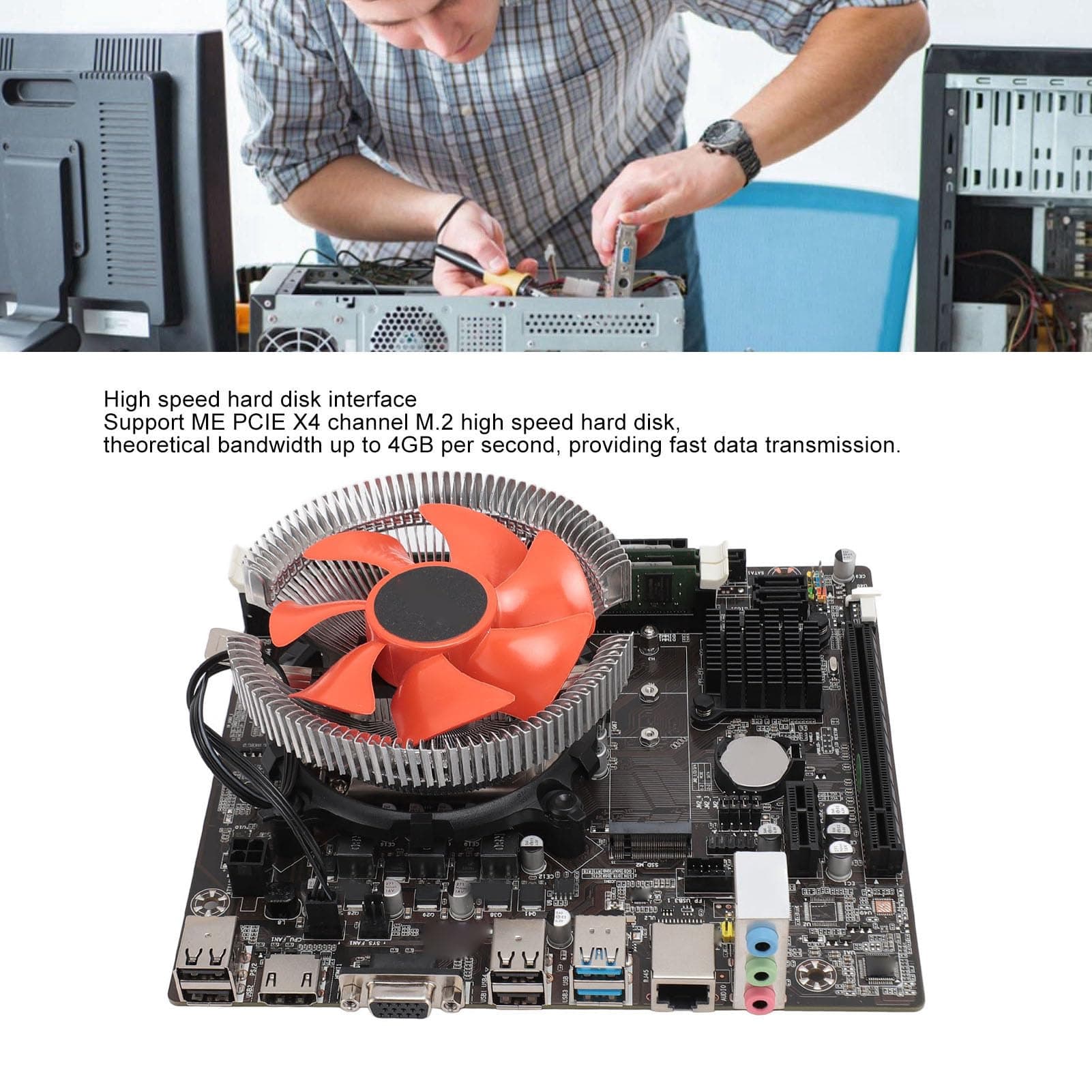 B75 LGA 1155 Gaming Mainboard, 8GB DDR3 CPU Combo mit Lüfter, Core i5 3470 CPU, PCIe x16, USB 3.0, M.2 NVMe, SATA, Micro ATX Bild 3