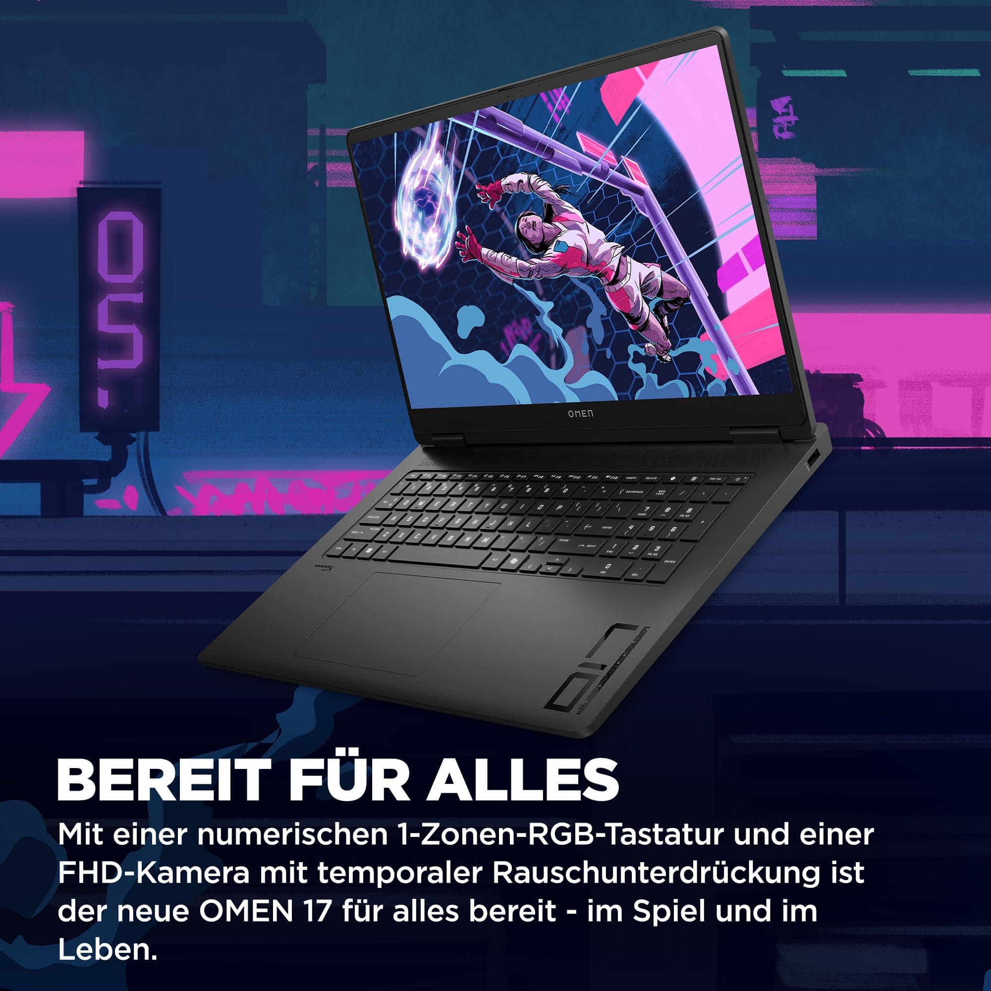 HP Omen Gaming Laptop | 17,3 Zoll FHD-Display - 144 Hz | AMD Ryzen 9 8945HS | 16 GB DDR5 RAM (2x8 GB) | 1TB SSD | NVIDIA GeForce RTX 4060 (8GB) | QWERTZ | Windows 11 Home | Shadow Black NVIDIA GeForce RTX 4060 AMD Ryzen9-8945HS, 16GB DDR5 Bild 6