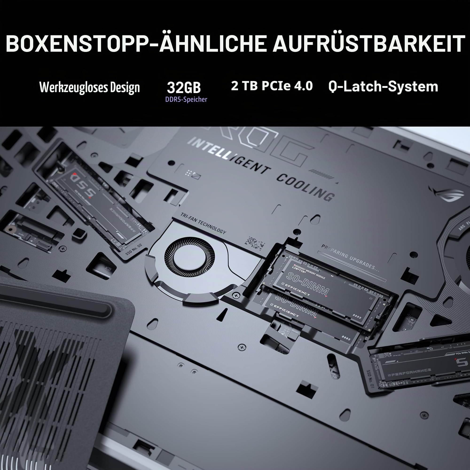 ASUS ROG Strix G18 (2025) Gaming Laptop, 18 Zoll ROG Nebula 16:10 2.5K 240Hz/3ms, NVIDIA® GeForce RTX™ 5070, Intel® Core™ Ultra 9 275HX, 32GB DDR5-5600, 2TB PCIe Gen 4 SSD Wi-Fi 7, Windows 1 1 Pro Bild 5
