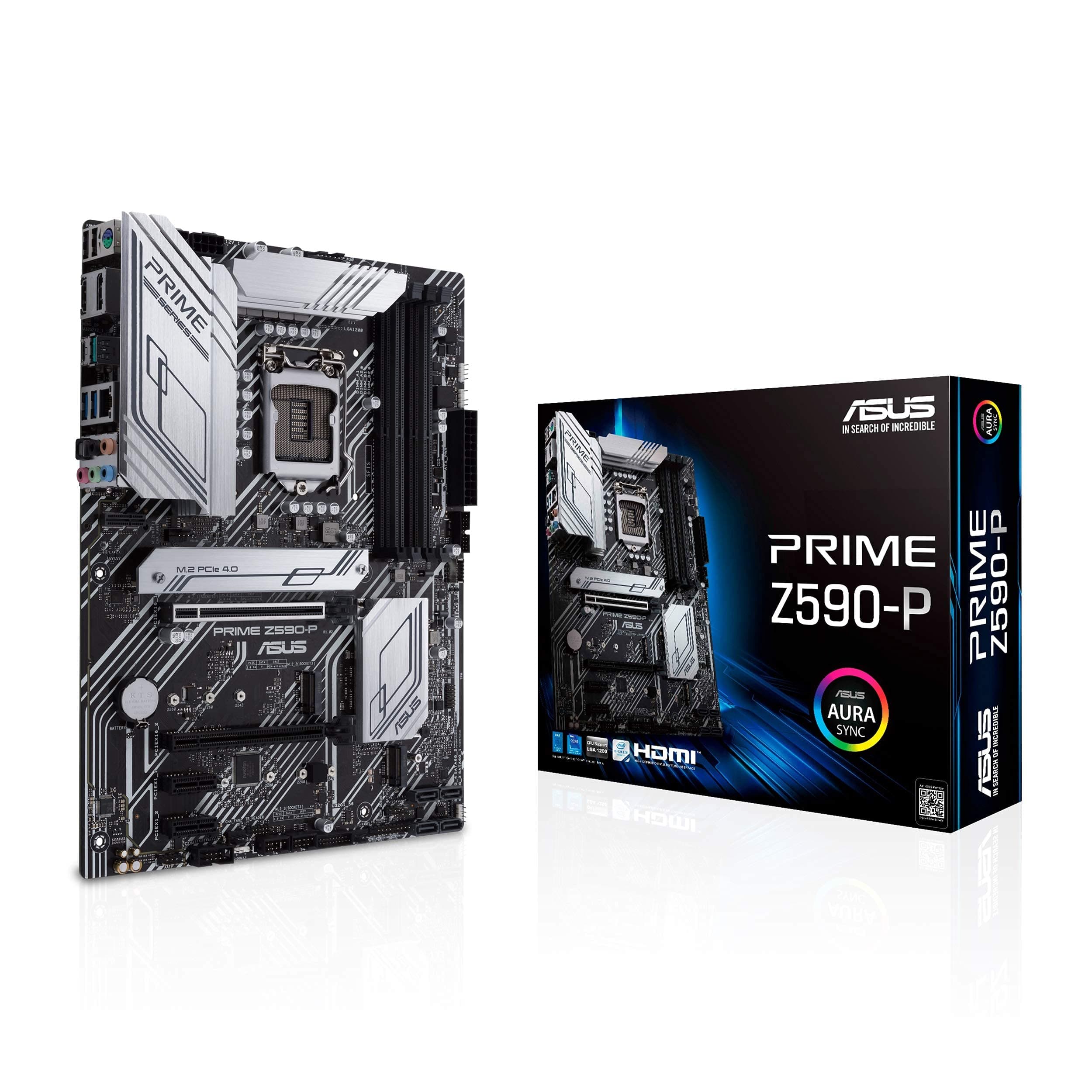 ASUS Prime Z590-P LGA 1200 (Intel® 11./1. Generation) ATX Motherboard (PCIe 4.0, 10+1 Power Stages, 3X M.2, 2.5GB LAN, Frontpanel USB 3.2 Gen 2 USB Type-C®, Thunderbolt™ 4 Unterstützung.) Bild 2