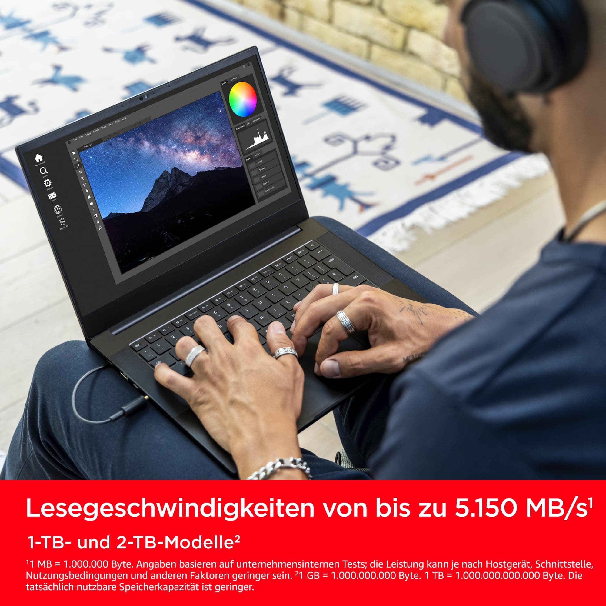 SanDisk Extreme M.2 NVMe SSD 2 TB (Interne SSD, PCIe Gen 4.0, bis zu 5.150 MB/s, nCache-Technologie, 5 Jahre Garantie) Bild 4