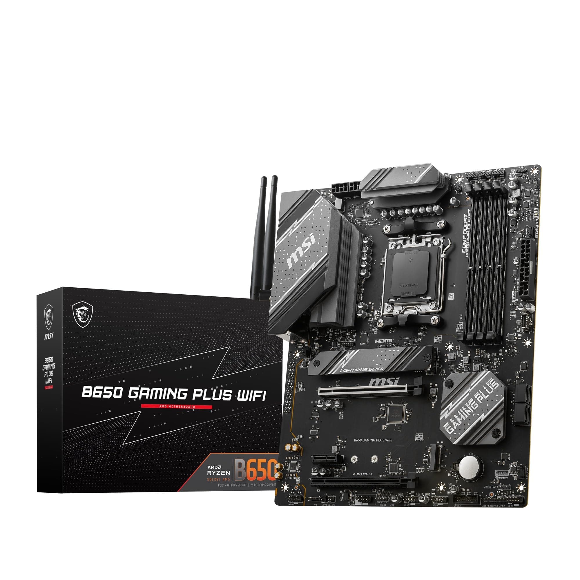 MSI MB5909 Motherboard B650 Gaming Plus WiFi [AMD Ryzen 7000 Series (AM5) kompatibel] Ausgestattet mit B650 ATX Maximum DDR5-7200 (OC) Unterstützung Gaming Plus: ein klassisches Gaming-Spiel