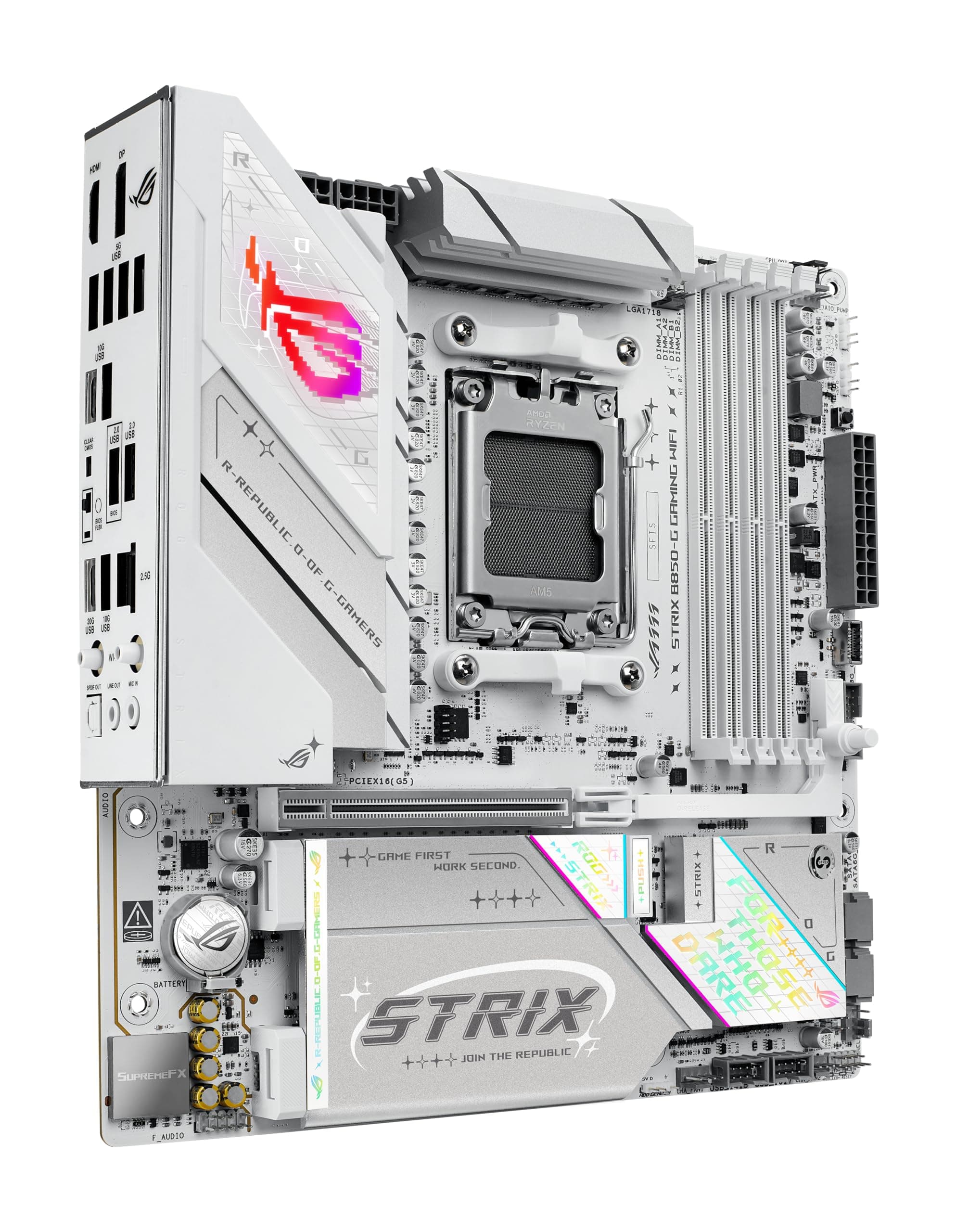 ASUS ROG Strix B850-G Gaming WiFi Mainboard Sockel AMD AM5 (mATX, DDR5 Speicher, 4X M.2, PCIe 5.0, WiFi 7, Aura Sync) Bild 3