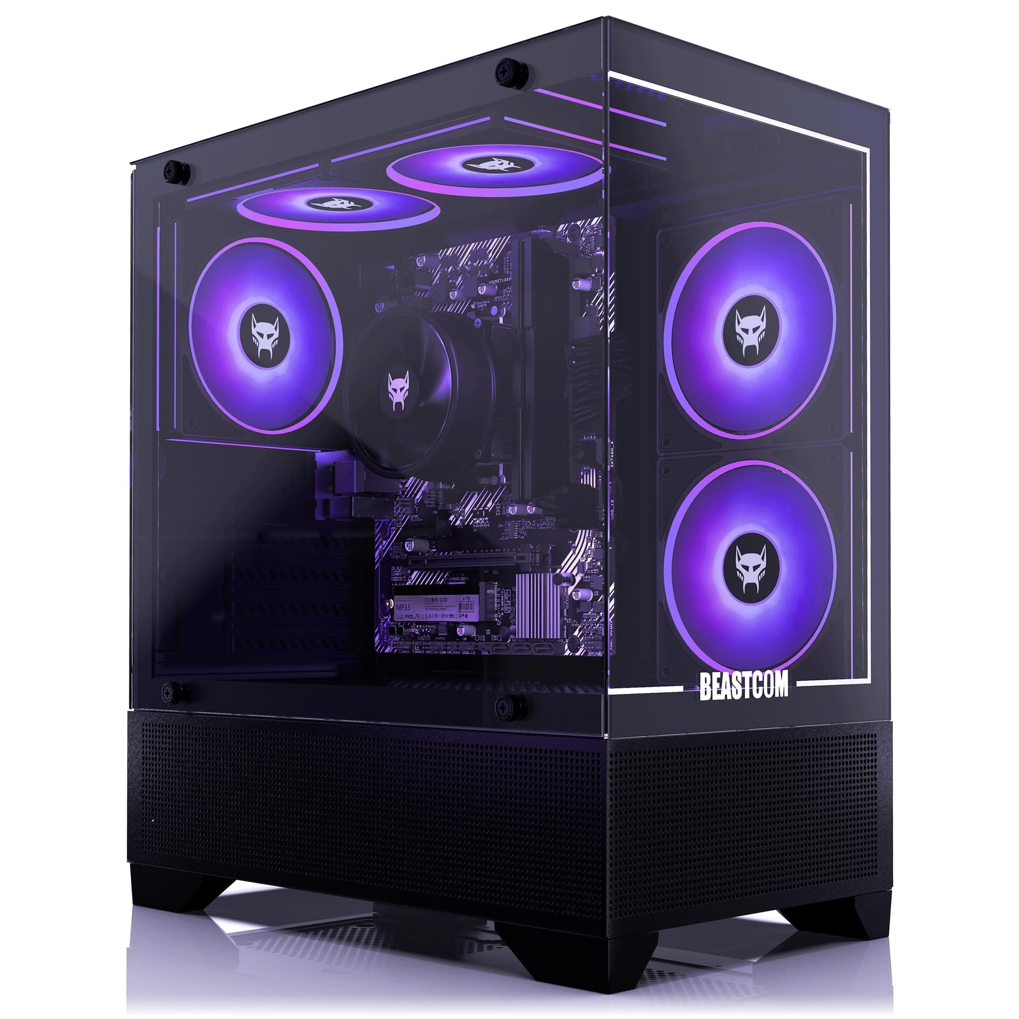BEASTCOM Q3 Essential Gaming PC, AMD Ryzen AI 6X 5,00GHz 12 Threads, 4K Radeon 760M 8 Kern Grafik, 16GB RAM, 1TB SSD, WiFi, Win 11 Pro Q3-817X2