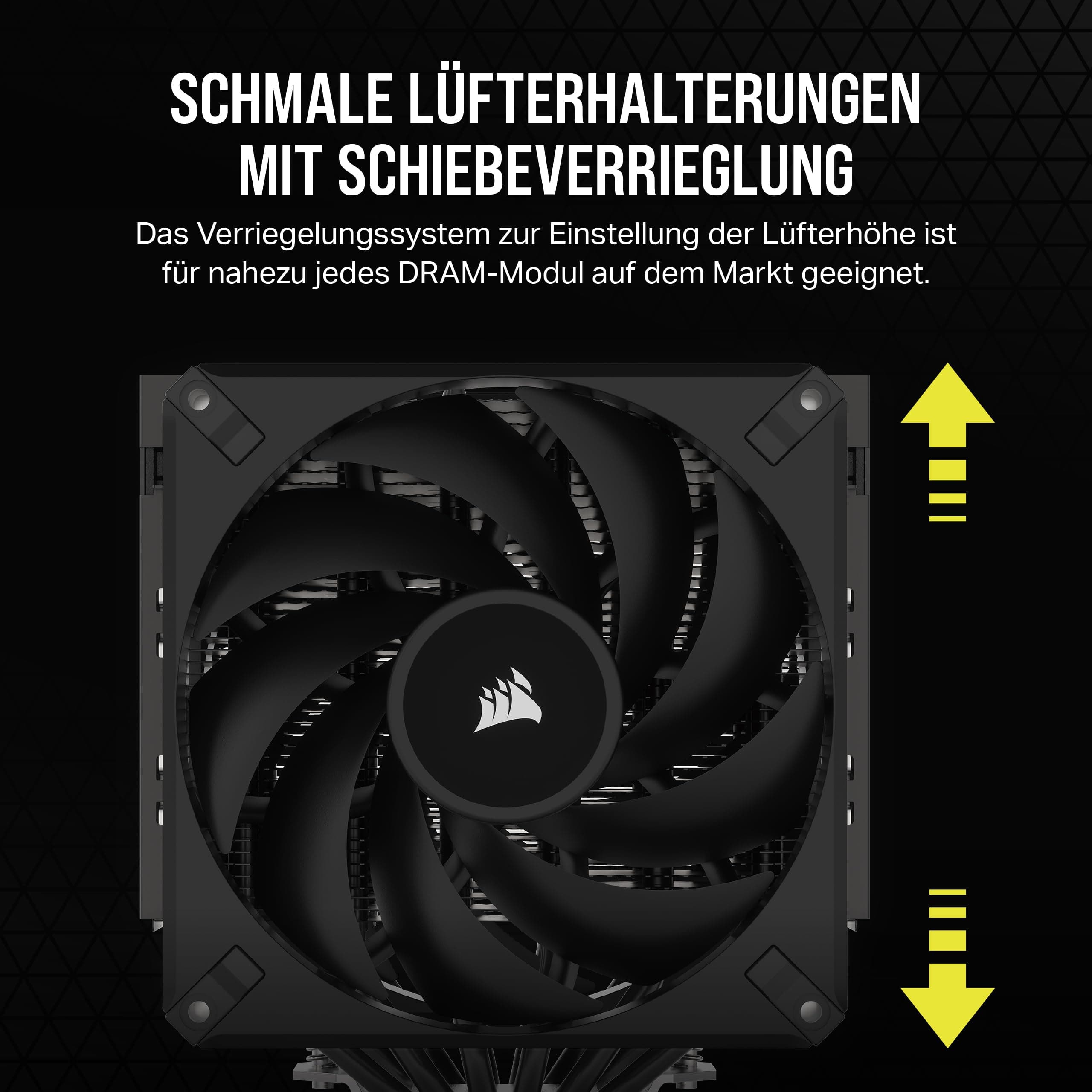 Corsair A115 Hochleistungs-Tower-CPU-Luftkühler - Slide-and-Lock-Lüfterhalterung - Zwei AF140 Elite-Lüfter Vorinstallierte Wärmeleitpaste - Schwarz Bild 7
