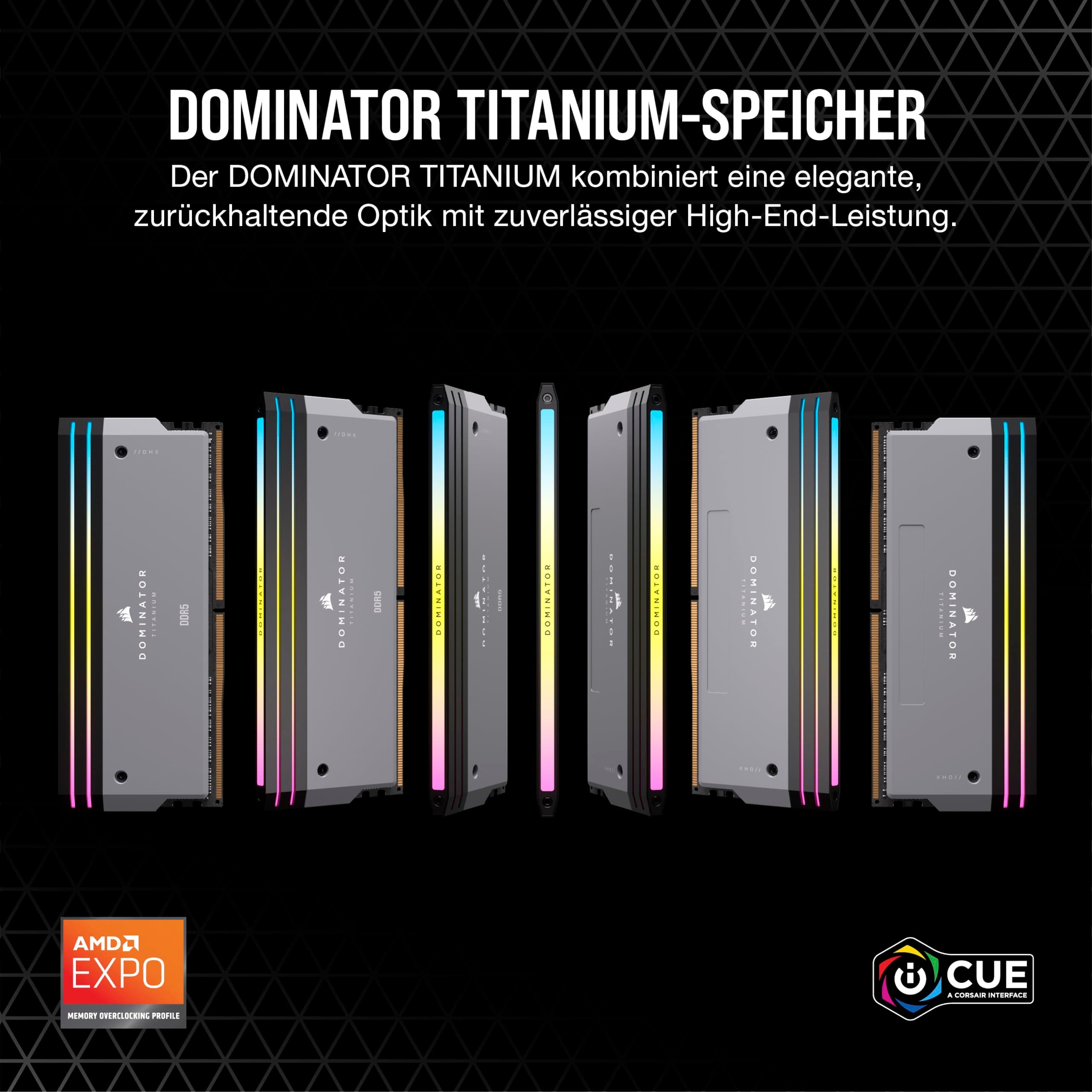 CORSAIR DOMINATOR TITANIUM RGB DDR5 RAM 32GB (2x16GB) Bis zu 6000MHz CL30 AMD EXPO Intel XMP 3.0 Desktop-Arbeitsspeicher – Grau (CMP32GX5M2B6000Z30) Grau 32GB (2x16GB) Bild 4
