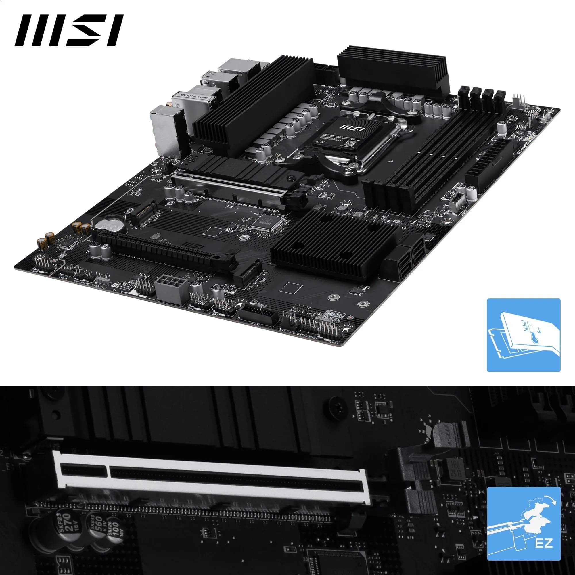 MSI PRO B850-S EVO WiFi Mainboard, ATX - Unterstützt AMD Ryzen 9000/8000 / 7000 Prozessoren, AM5 - DDR5 Memory Boost (bis zu 8200+ MT/s OC), PCIe 5.0 x16 & 4.0 x4, M.2 Gen5, Wi-Fi 7, 5G LAN Bild 5
