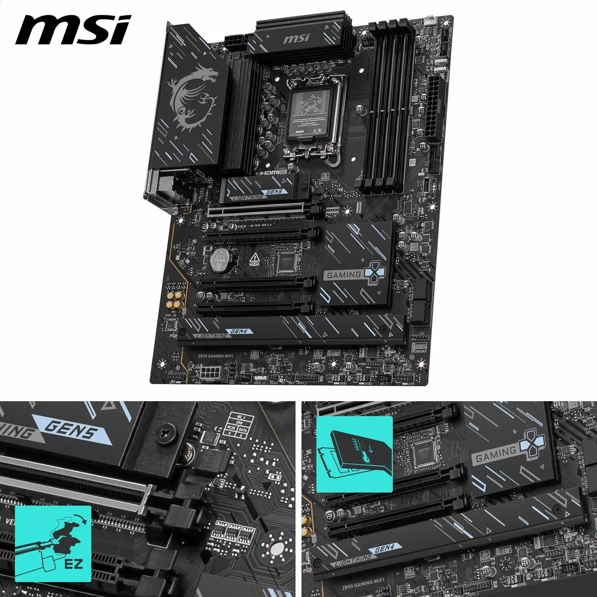 Z890 Gaming WiFi-Mainboard, ATX – Unterstützt Intel Core Ultra-Prozessoren (Series 2), LGA 1851 – DDR5-Memory Boost 8800+ MT/s (übertaktet), 1 x PCIe 5.0 x16, 1 x M.2 Gen5, 2,5-Gbit-LAN, Wi-Fi 7 Bild 5