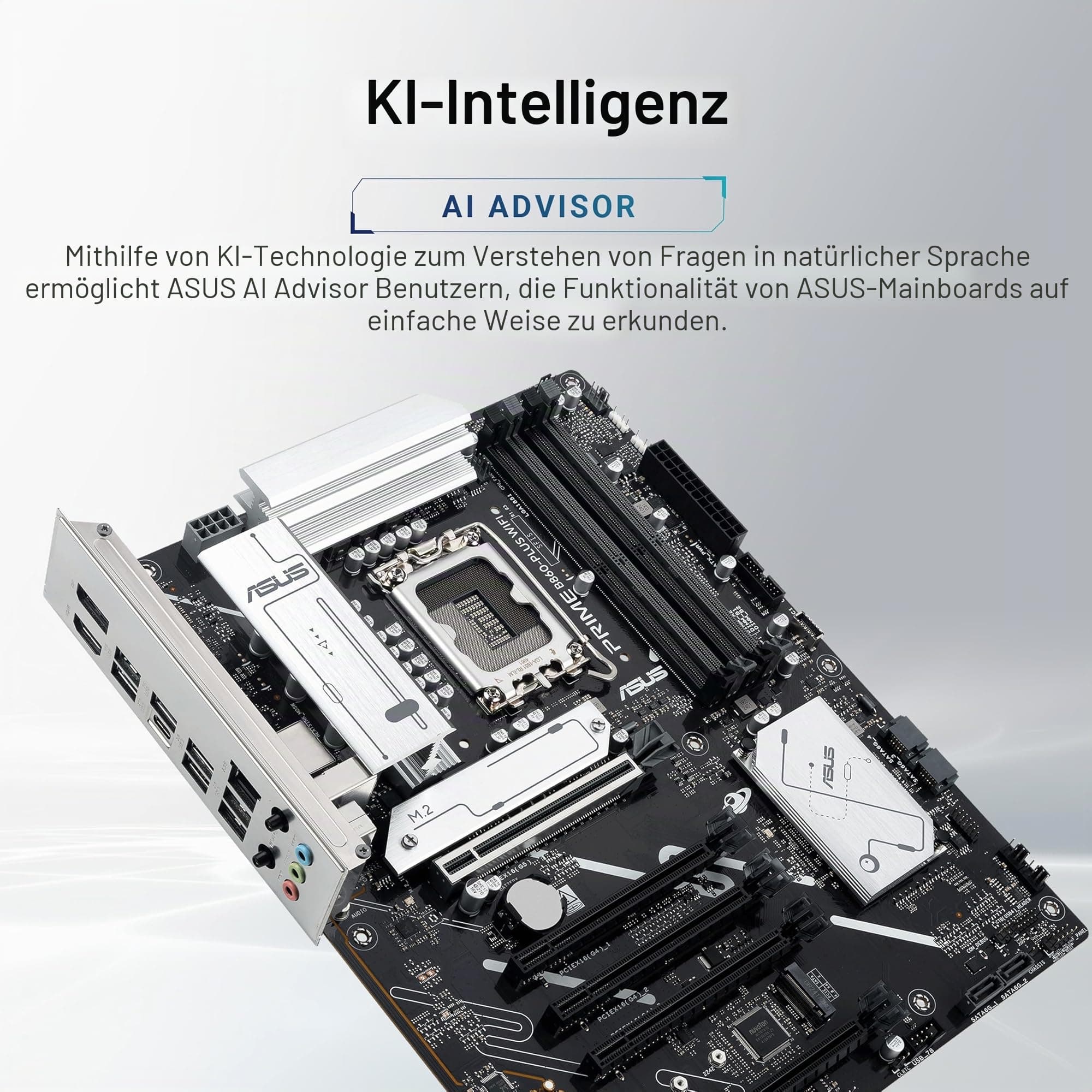 ASUS Prime B860-PLUS WiFi Gaming Mainboard Sockel Intel LGA 1851 (Intel B860, ATX, DDR5 Speicher, PCIe 5.0, 1x PCIe 4.0 M.2, WiFi 6E, Aura Sync) Bild 3