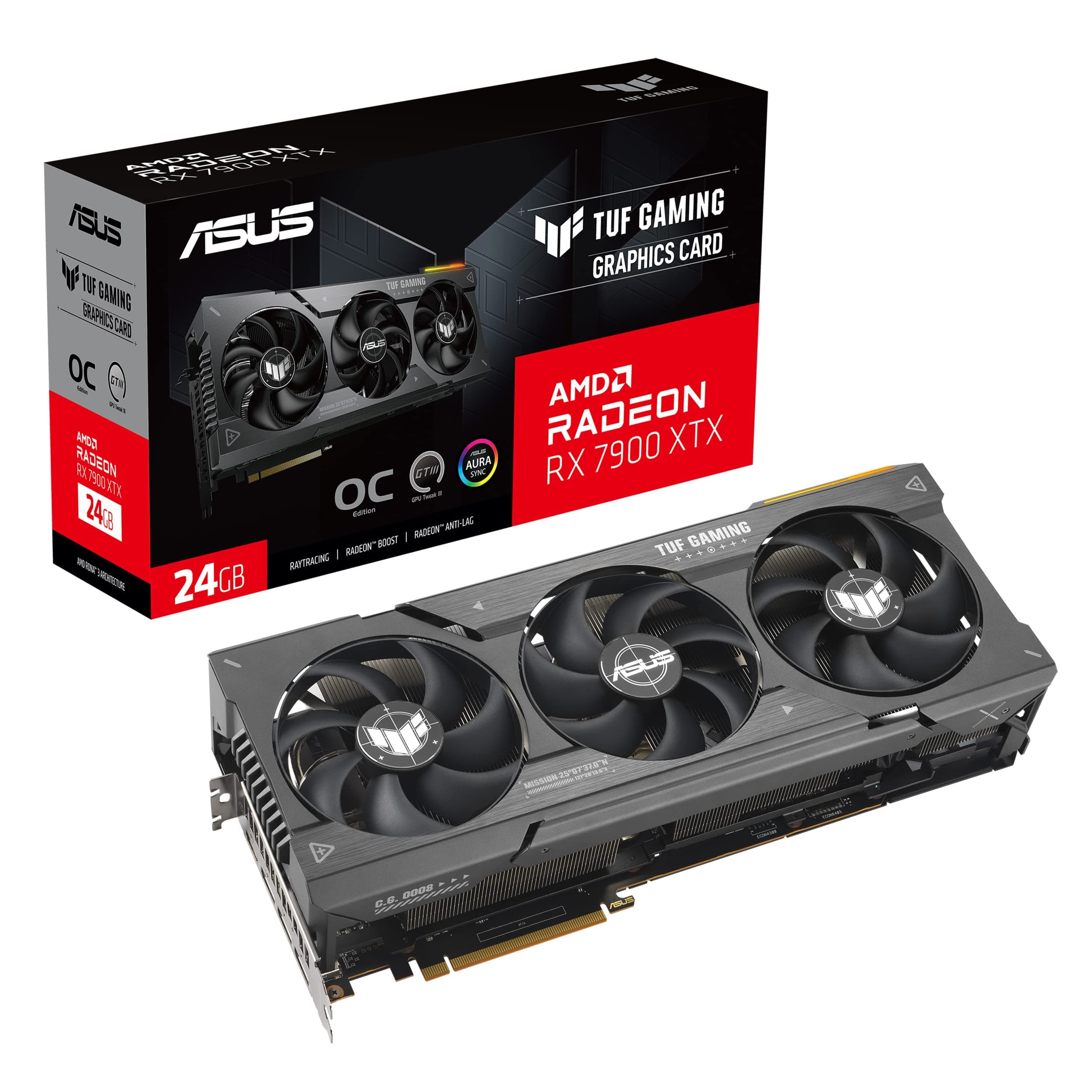 ASUS TUF Gaming AMD Radeon RX 7900 XT OC Edition Gaming Grafikkarte (PCIe 4.0, 20GB GDDR6 Speicher, 1x HDMI 2.1, 3X DisplayPort 2.1, GPU Tweak III, TUF-RX7900XT-O20G-GAMING) Bild 2