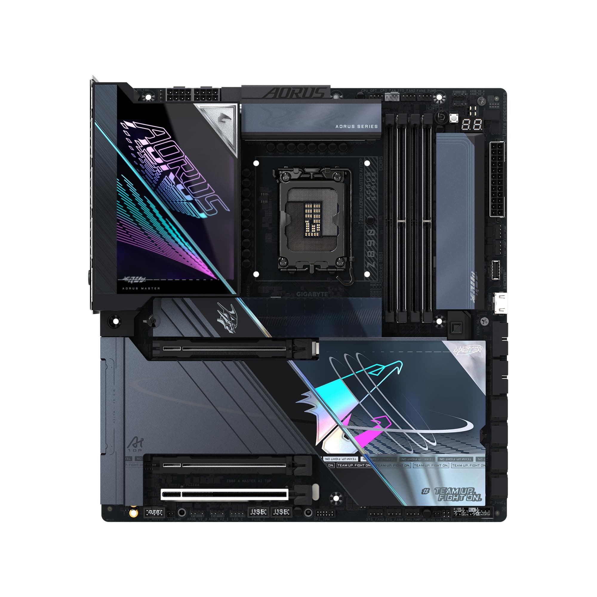 GIGABYTE Z890 AORUS Master AI TOP Intel Core Ultra (Serie 2) LGA 1851 Motherboard, E-ATX, DDR5, 4X M.2, PCIe 5.0, Thunderbolt 4, WIFI7, 10GbE LAN, EZ-Latch Bild 3