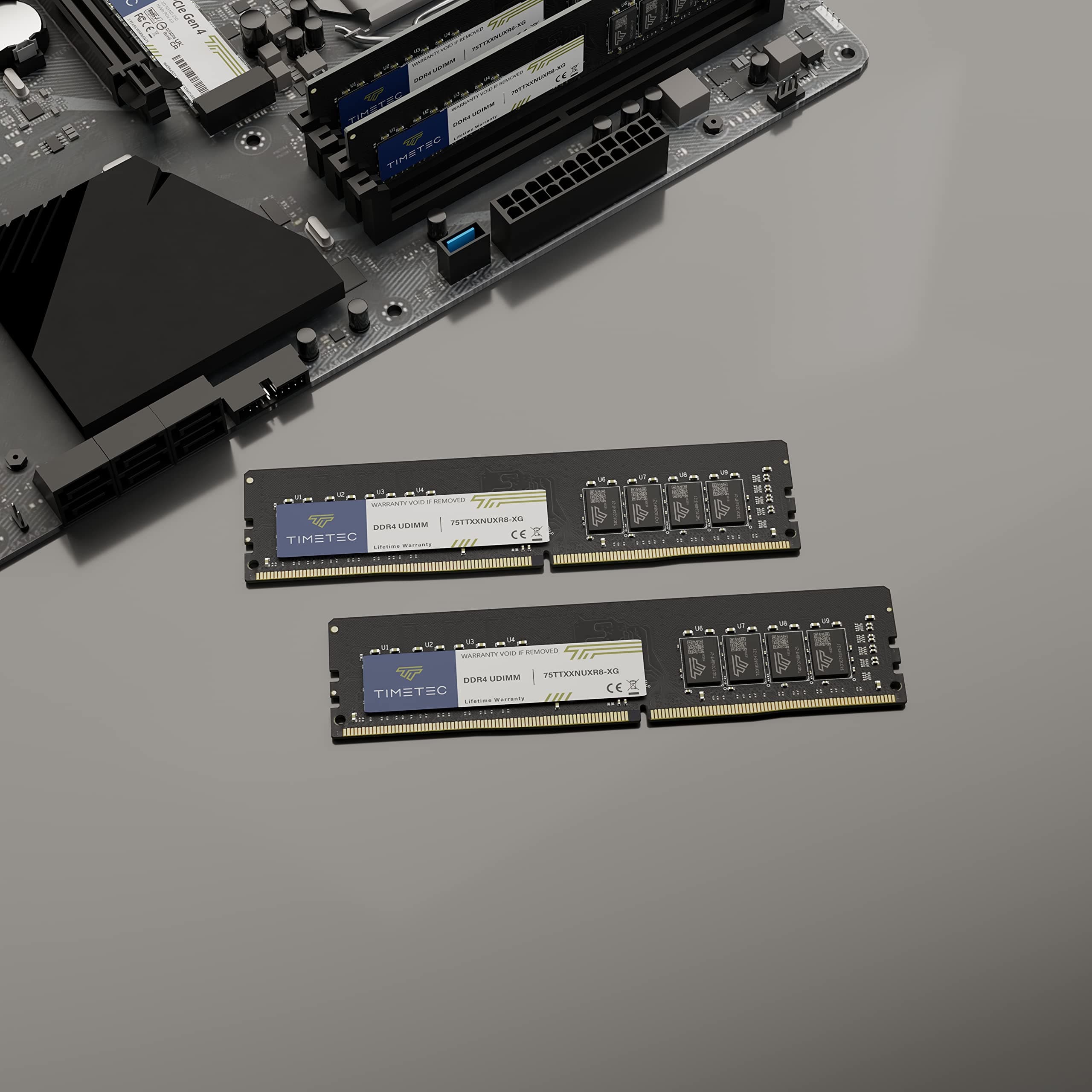 Timetec 32 GB KIT (2 x 16 GB) DDR4 3200 MHz (PC4-3200AA) PC4-25600 UDIMM Desktop-RAM – Non-ECC Unbuffered, 288 Pin, 1,2 V, CL22 DIMM-Speichermodul 32GB KIT(2x16GB) Bild 5