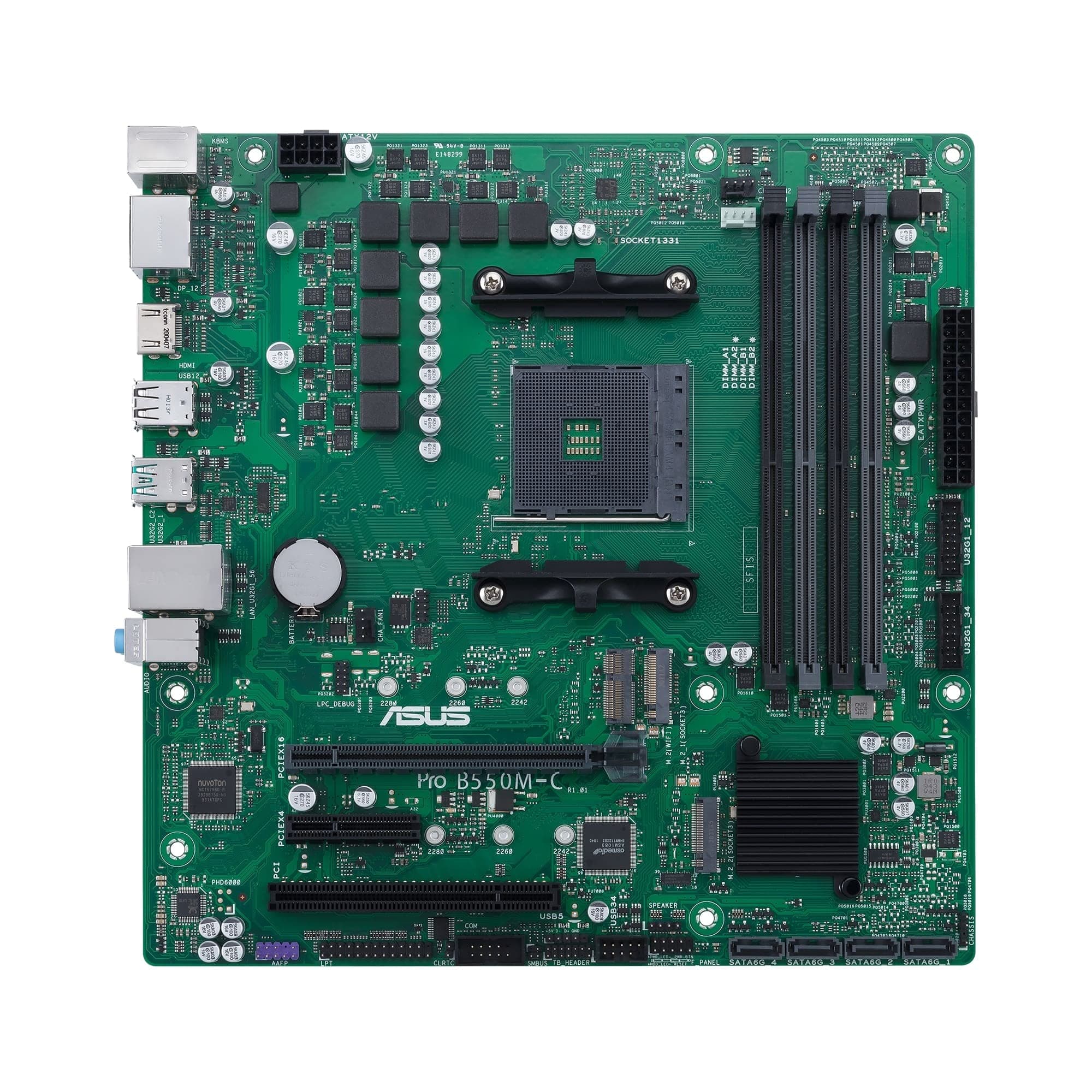 ASUS PRO B550M-C/CSM Business Mainboard Sockel AM4 (AMD B550, Ryzen AM4, Micro-ATX, 2X M.2, PCIe 4.0, 1Gbit/s Ethernet, USB 3.2 Gen 2 Typ C) Bild 3