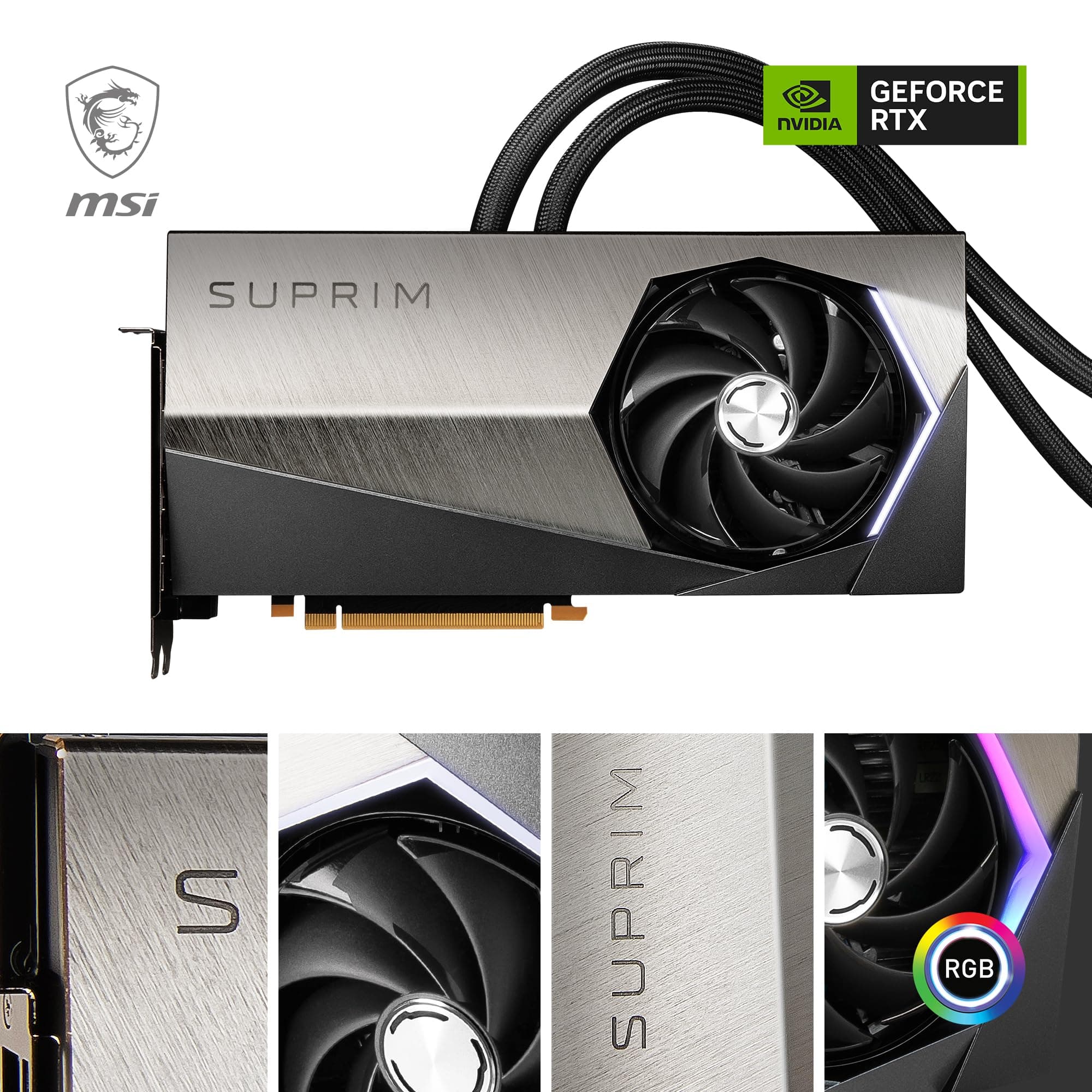MSI GeForce RTX 4090 SUPRIM Liquid 24G Grafikkarte - RTX 4090 GPU, 24GB GDDR6X (21Gbps/384-bit), PCIe 4.0 - Wasserkühlung, Gaming & Silent Mode, RGB - HDMI 2.1, DisplayPort 1.4a Bild 3