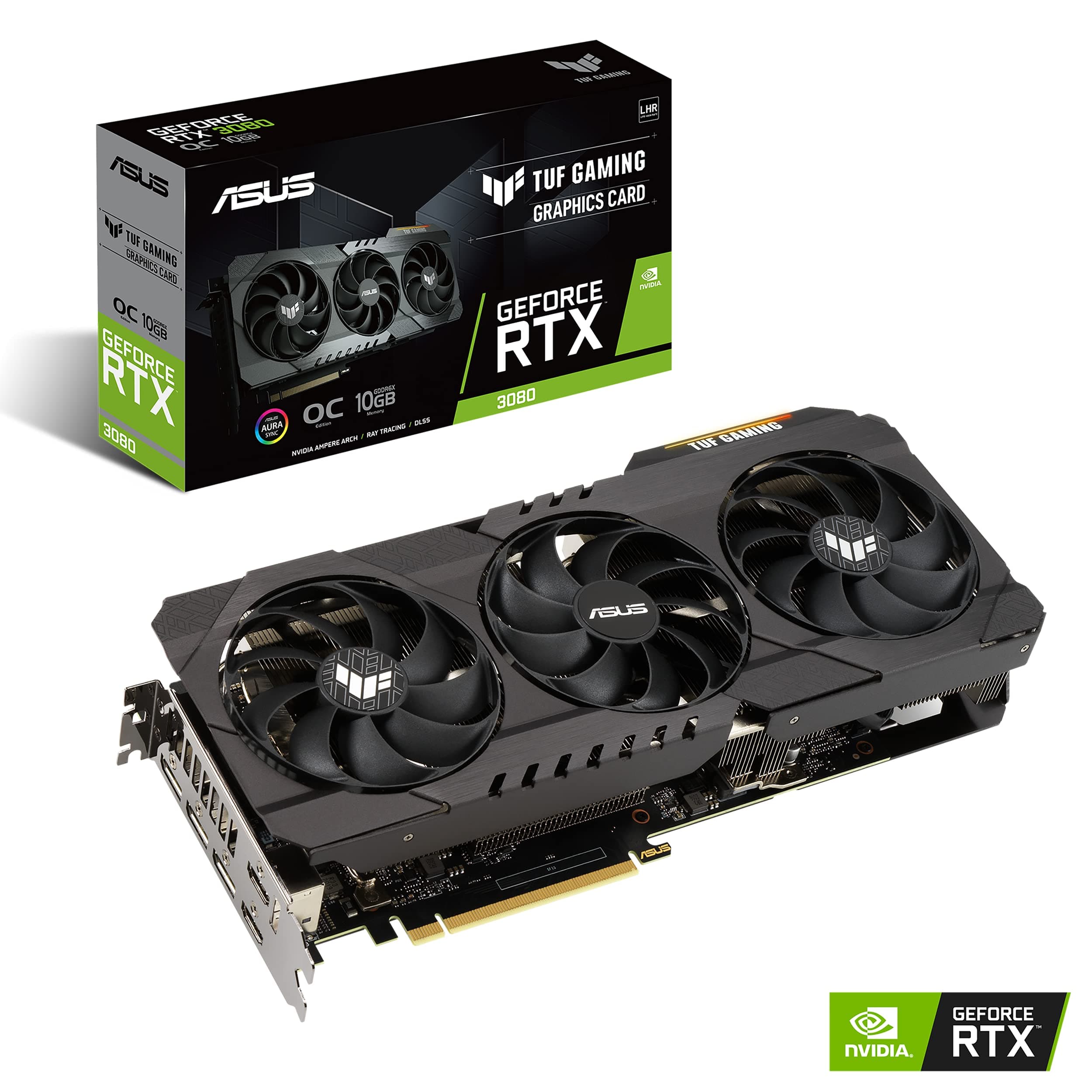 Asus TUF Gaming NVIDIA GeForce RTX 3080 V2 OC Edition Grafikkarte (PCIe 4.0, 10GB GDDR6X, LHR, HDMI 2.1, DisplayPort 1.4a, Dual Ball Fan Bearings, Military Grade Certification, GPU Tweak II) Bild 3