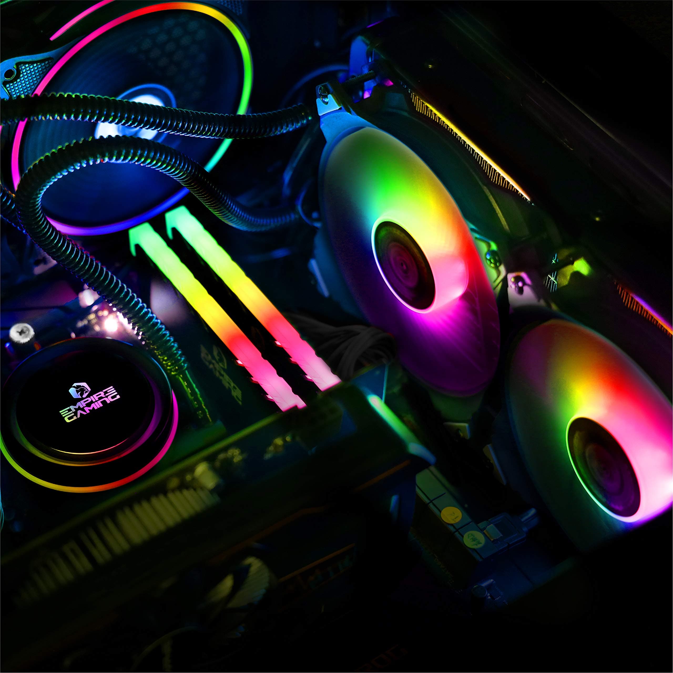 EMPIRE GAMING – Guardian G-V20 Wasserkühlung AIO PC Gamer – CPU Flüssigkühlung ARGB 3 Pins 5 V Heizkörper 240 mm – Lüfter 2 x 120 mm PWM leise – Intel und AMD 240MM Bild 5