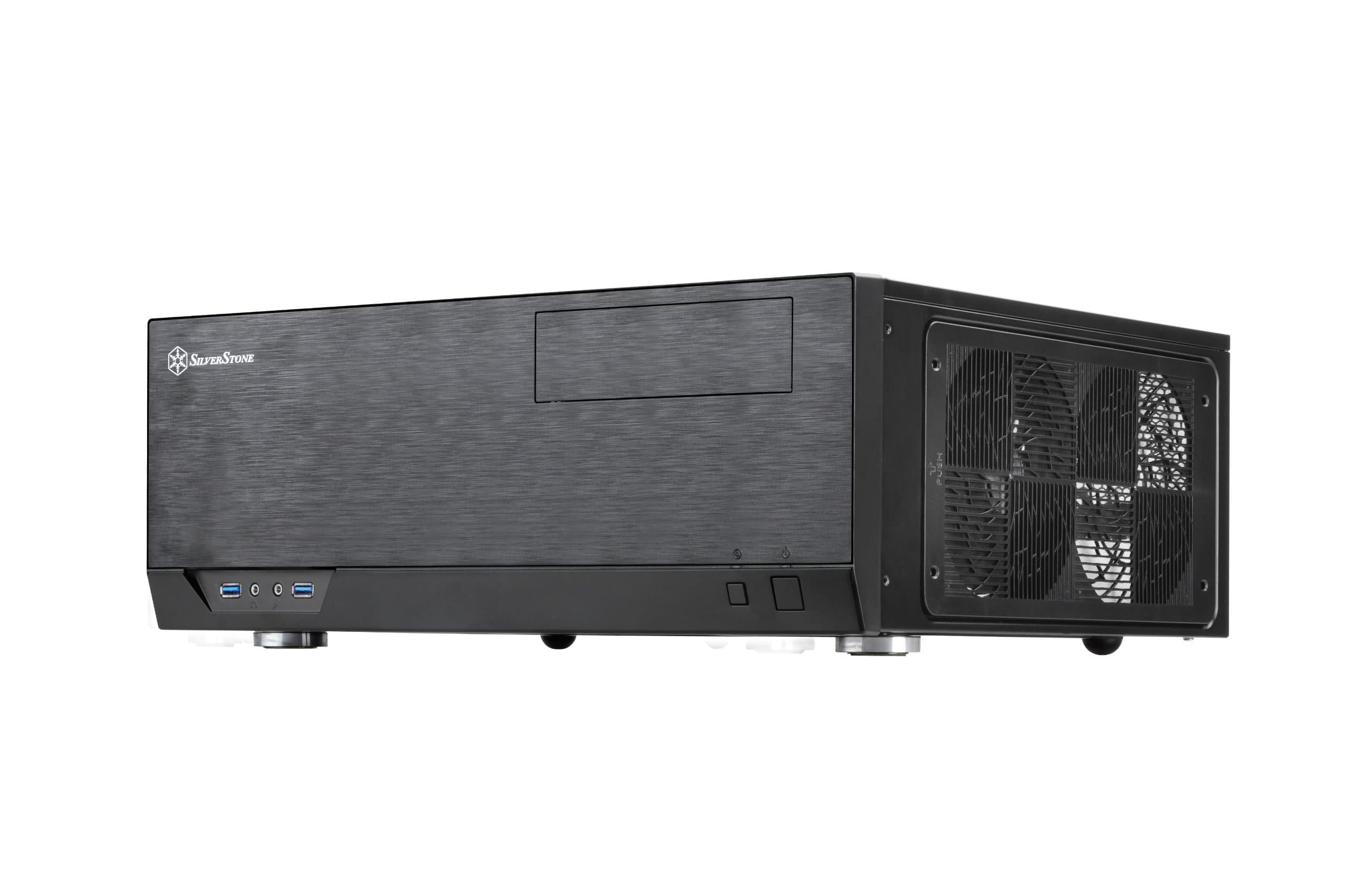 SilverStone SST-GD09B - Grandia HTPC ATX Desktop Gehäuse mit hochleistungsfähigem und geräuscharmen Kühlsystem, schwarz Bild 2