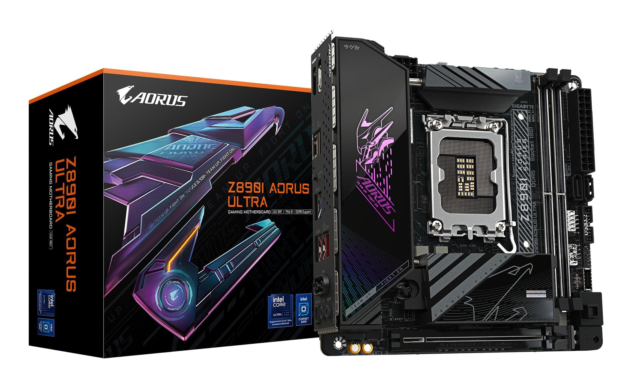 GIGABYTE Z890I AORUS Ultra Motherboard - Unterstützt Intel Core Ultra (Serie 2) CPUs, 8+1+2 Phasen VRM, bis zu 8800MHz DDR5 (OC), 1xPCIe 5.0 + 1xPCIe 4.0, Wi-Fi 7, 2.5GbE LAN, Thunderbolt 4 Bild 2
