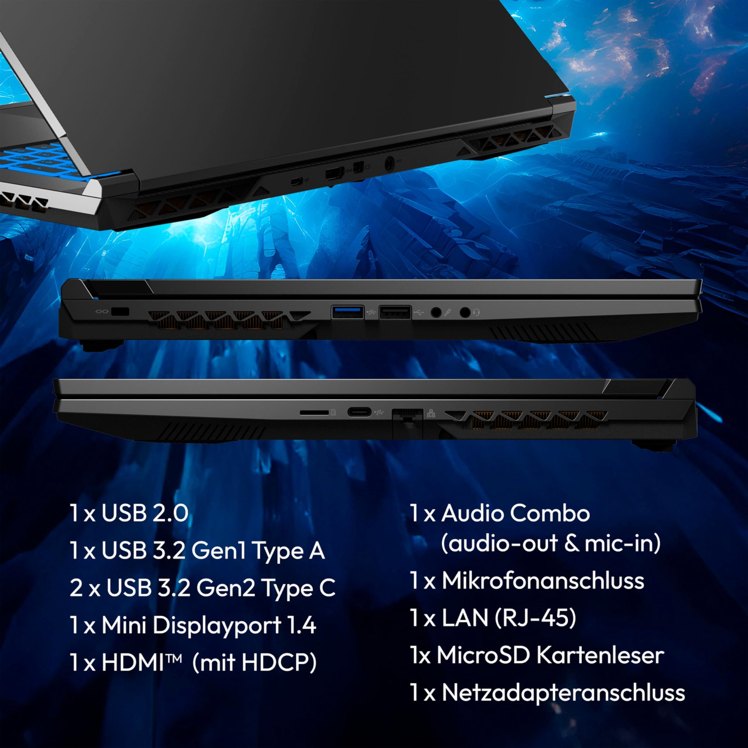 ERAZER Scout E30i 43,9 cm (17,3 Zoll 144Hz) Full HD Gaming Laptop (Intel Core i7-13620H, 16GB DDR4 RAM, 512GB PCIe SSD, GeForce RTX 4050 6GB GDDR6 VRAM, Win 11 Home) Core i7-13620H 16.0 GB 512.0 GB Nvidia Geforce RTX 4050 MD62682 Bild 5