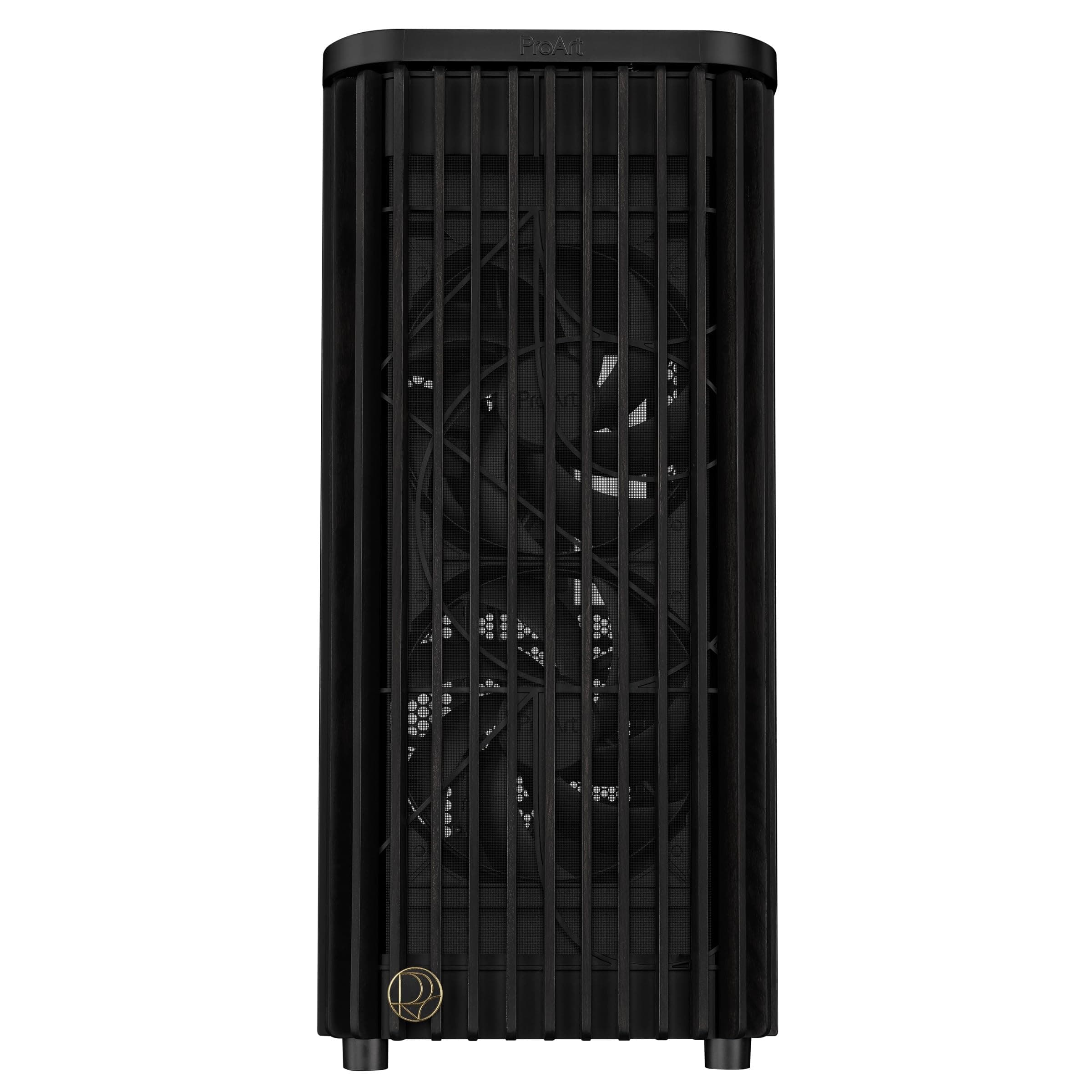 ASUS ProArt PA401 Wood Edition Black ATX PC Gehäuse (Mesh-Panel, 240-mm-Radiatorhalterung, 160x32-mm-Lüfter, FSC-zertifizierte Front aus Holz, abnehmbare Netzteilhalterung, PWM-Steuerung, Schwarz) Bild 3