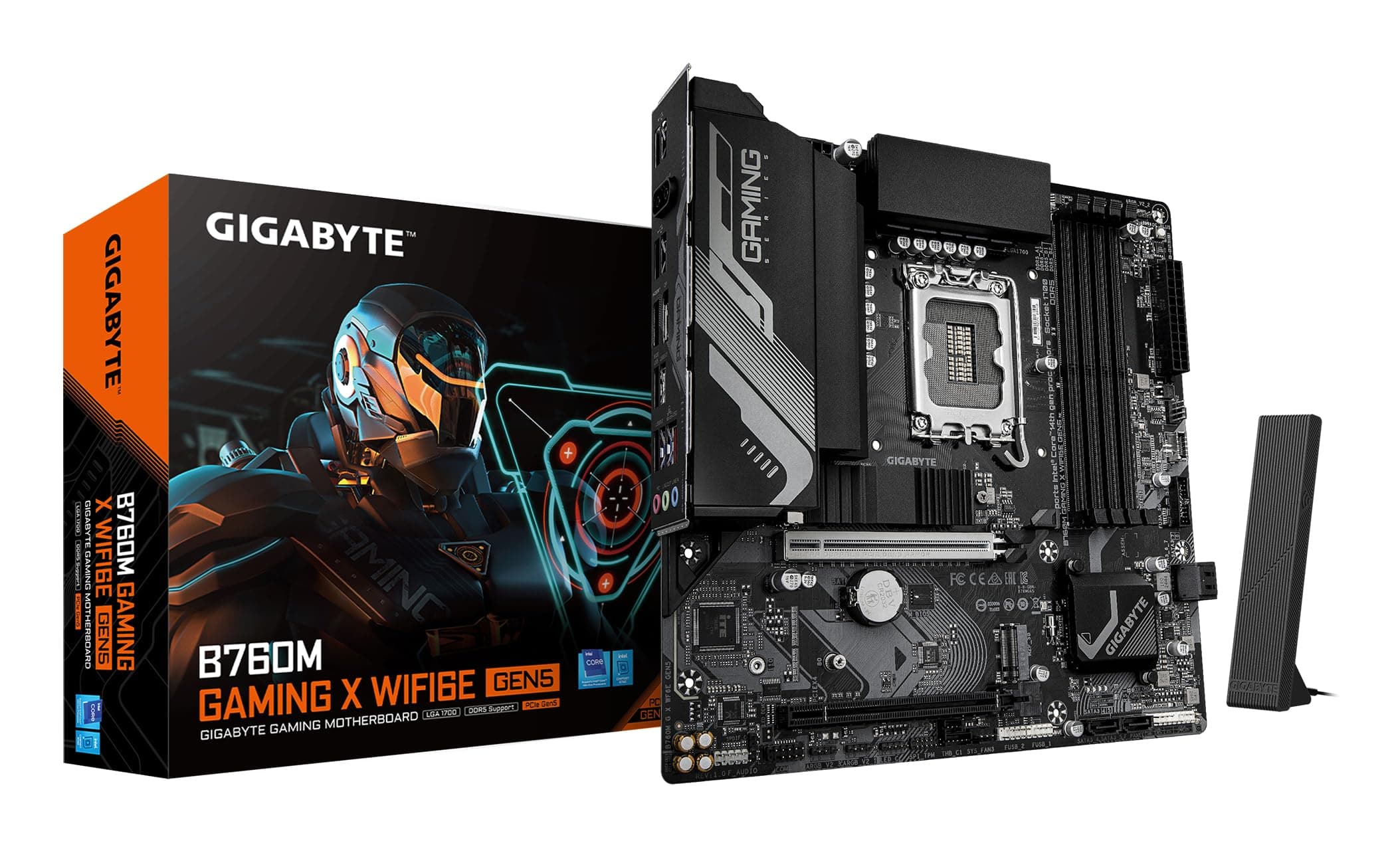 GIGABYTE B760M Gaming X WIFI6E GEN5 Mainboard – Unterstützt Intel Core Prozessoren der 14. Generation, 8+1+1 Phasen VRM, bis zu 5600 MHz DDR5, 2 x PCIe 4.0 M.2, Wi-Fi 6E, 2.5 GbE LAN, USB 3.2 Gen 1 Bild 2