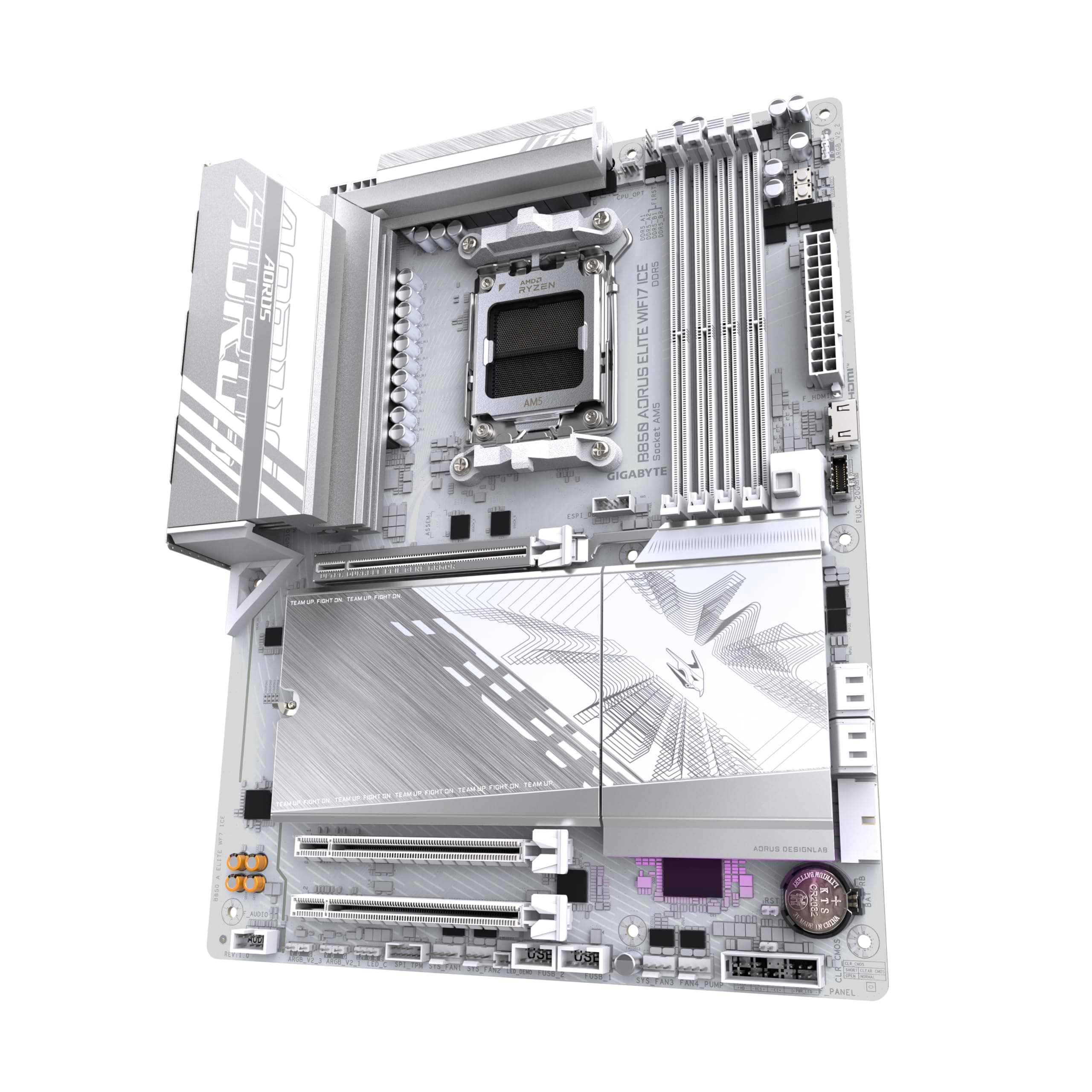 GIGABYTE B850 AORUS Elite WIFI7 Ice Motherboard - AMD Ryzen 9000 Serie CPUs, 14+2+2 Phasen digitales VRM, bis zu 8200MHz DDR5 (OC), 1xPCIe 5.0 + 2xPCIe 4.0 M.2, 2,5 LAN, WiFi 7, USB 3.2 Gen 2x2 Bild 7