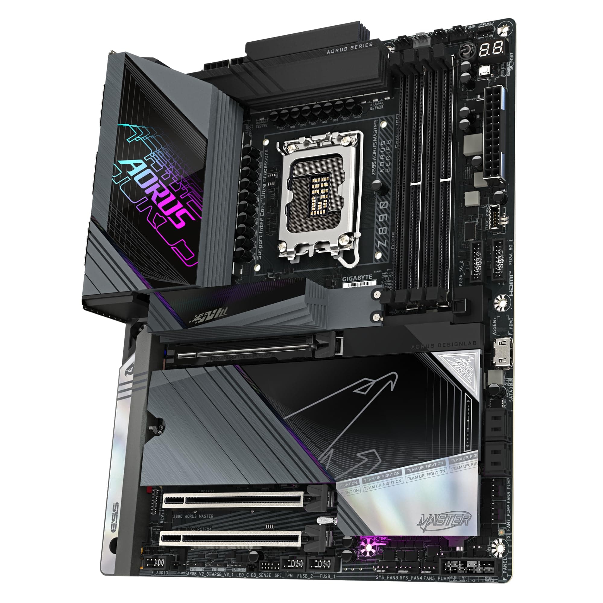 GIGABYTE Z890 AORUS Master Motherboard - Unterstützt Intel Core Ultra (Serie 2) CPUs, 18+1+2 Phasen VRM, bis zu 9500MHz DDR5 (OC), 2xPCIe 5.0 + 3xPCIe 4.0, Wi-Fi 7, 10GbE LAN, Thunderbolt 4 Bild 7