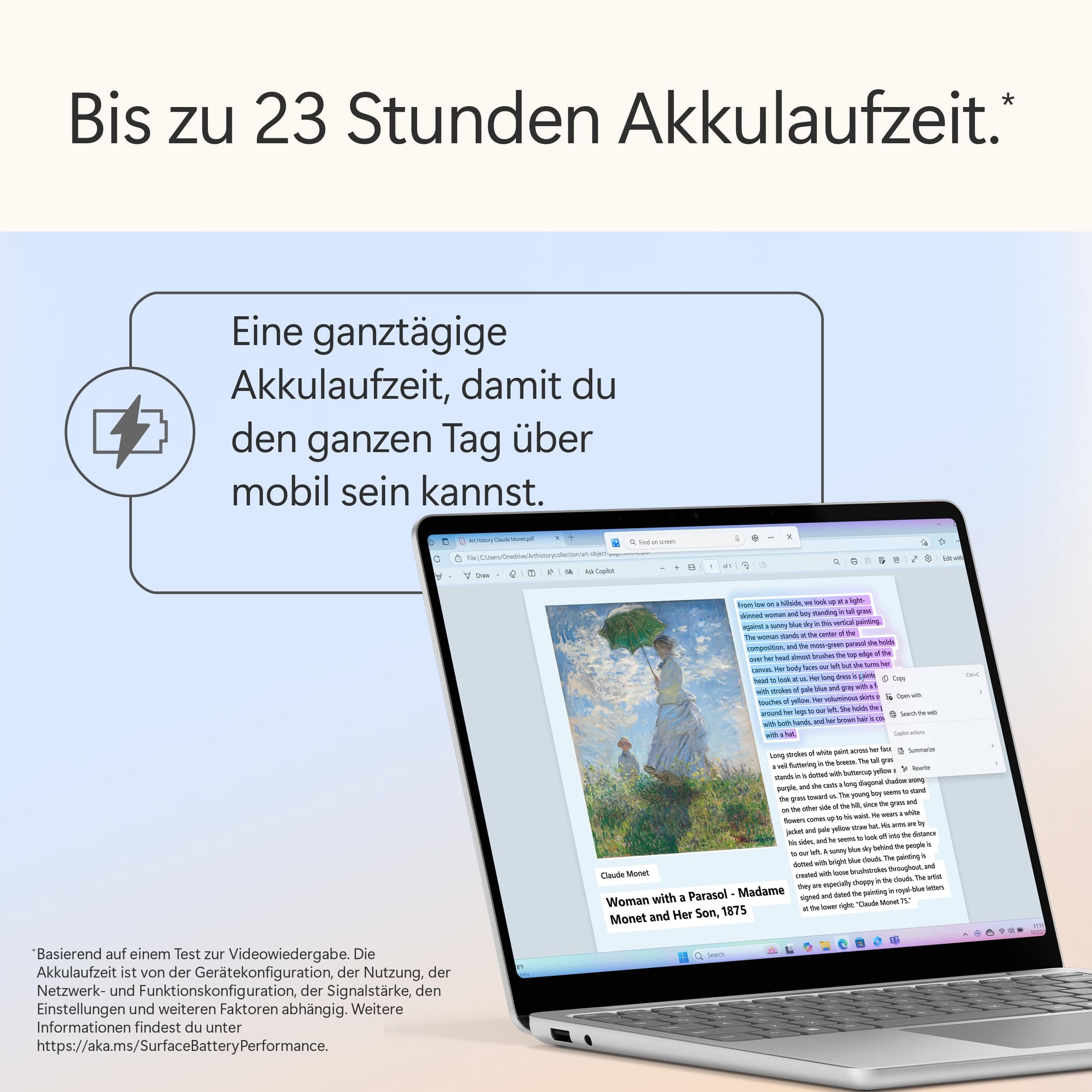 Microsoft Surface Laptop | Copilot+ PC | 13” LCD Touchscreen | Snapdragon® X Plus | 16GB RAM | 512GB Speicher | Neuestes Modell | Platin Platin 16GB RAM | 512GB Speicher Bild 3