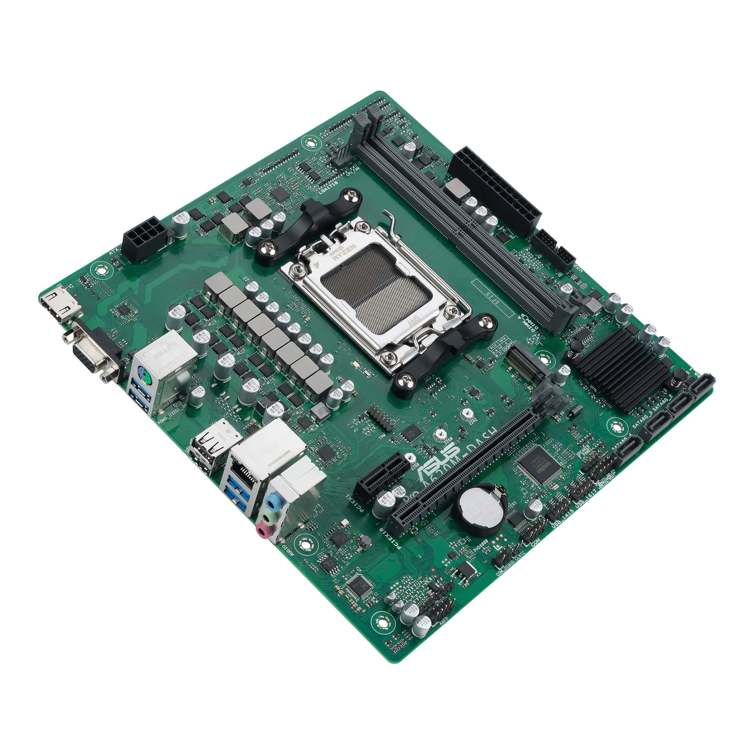 ASUS PRO A620M-DASH-CSM Business-Mainboard Sockel AMD AM5 (Micro-ATX, PCIe 4.0, 4X SATA 6Gbit/s, DDR5, Q-LED Core, COM-Debug Header) Bild 8