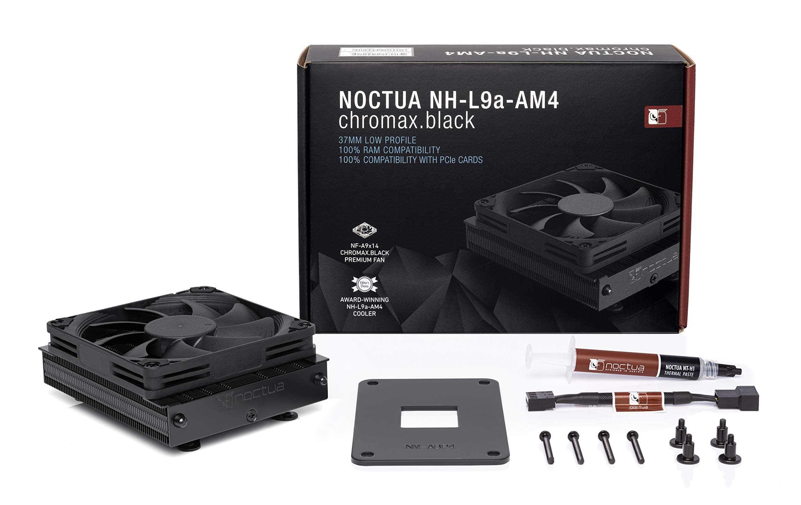 Noctua NH-L9a-AM4 chromax.black, Low-Profile CPU Kühler für AMD Ryzen (Schwarz) Bild 7