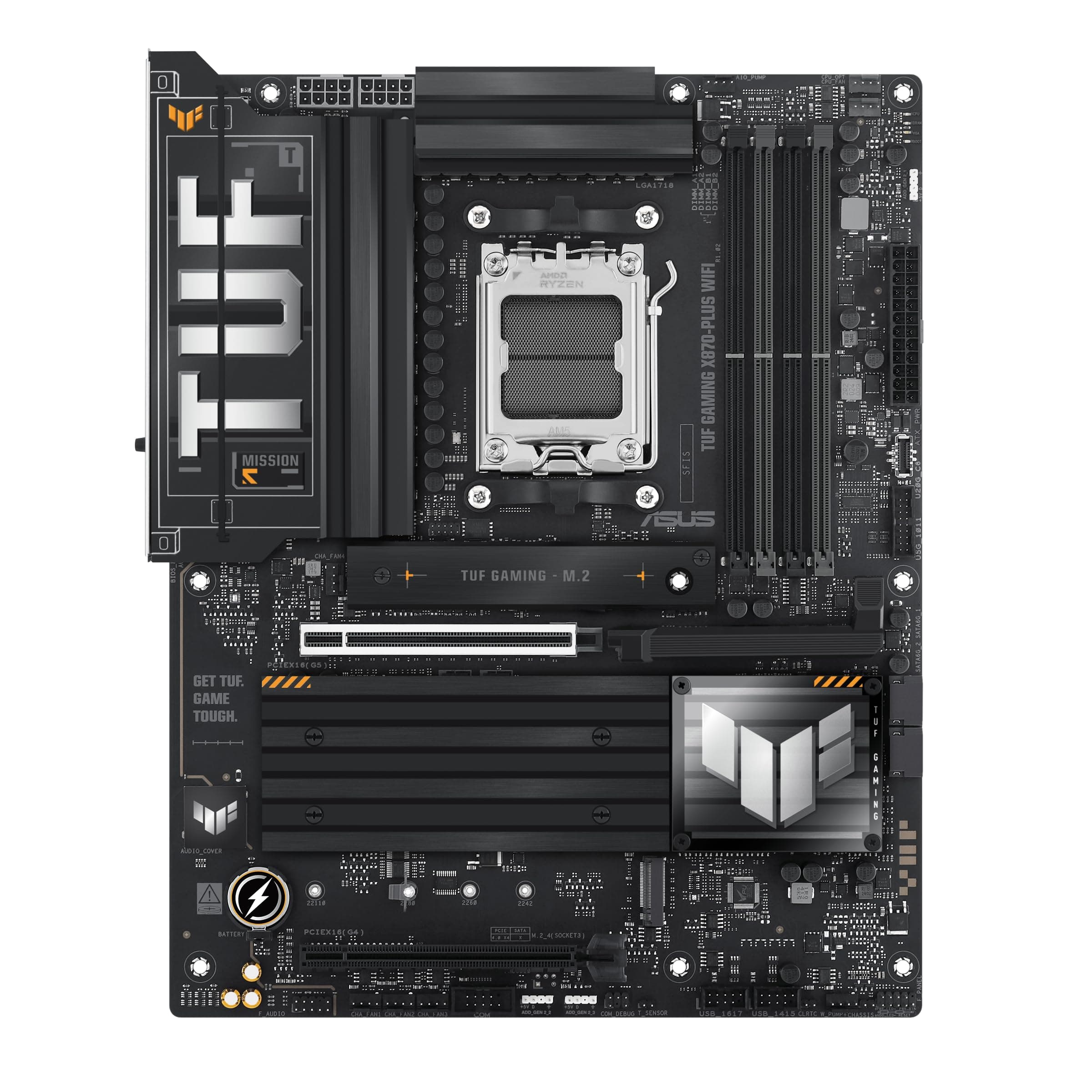 ASUS TUF GAMING X870E-PLUS WIFI7 Mainboard Sockel AMD AM5 (ATX, DDR5, PCIe 5.0, 4x M.2, WiFi 7, Aura Sync, AI Cooling II, PCIe Slot Q-Release Slim, BIOS Flashback) Bild 2