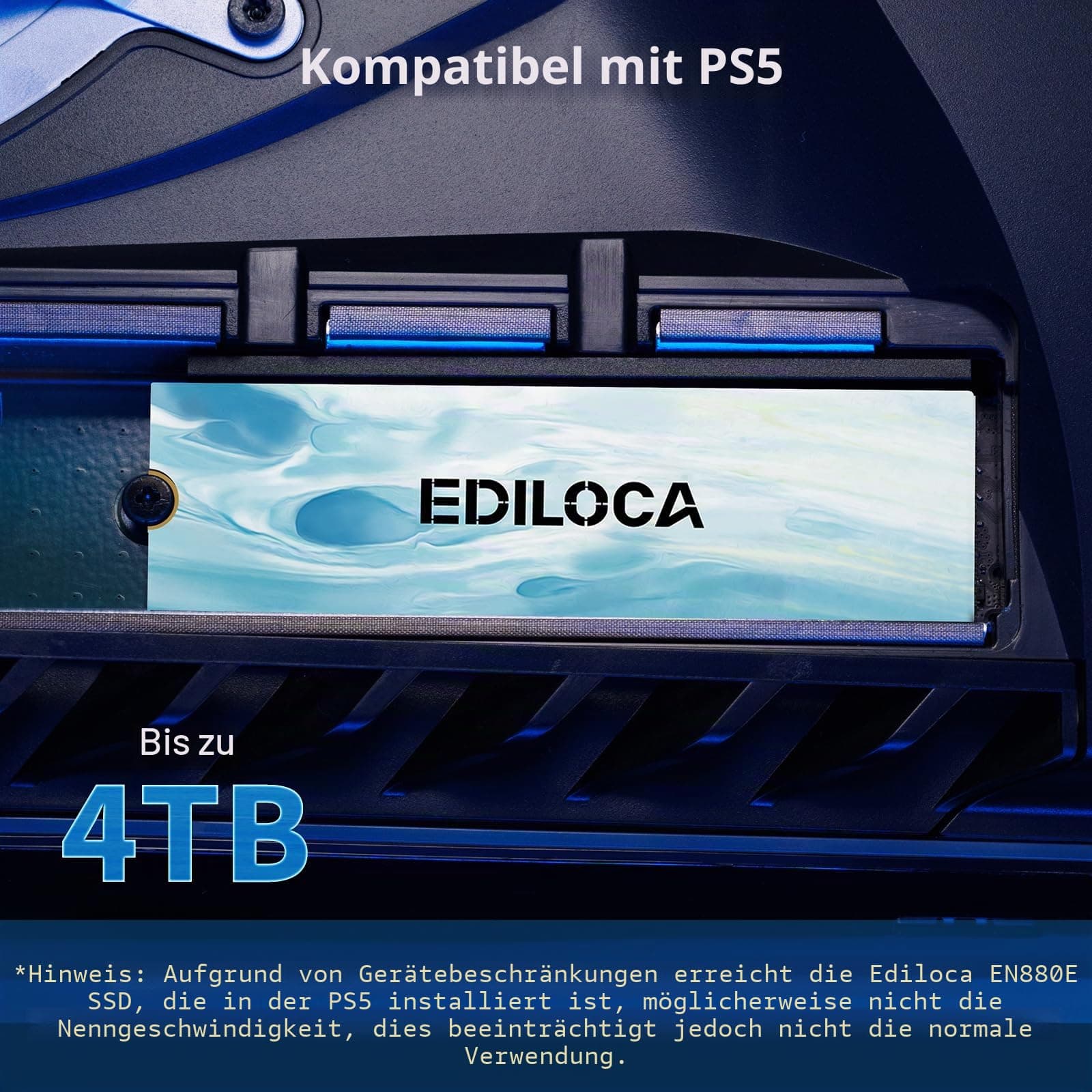 Ediloca EN880E SSD 500GB NVMe SSD M.2 PCIe Gen4, Internal SSD, up to 6300MB/s, Internal Solid State Drive, Dynamic SLC Cache, Compatible with PS5 and PC Bild 7