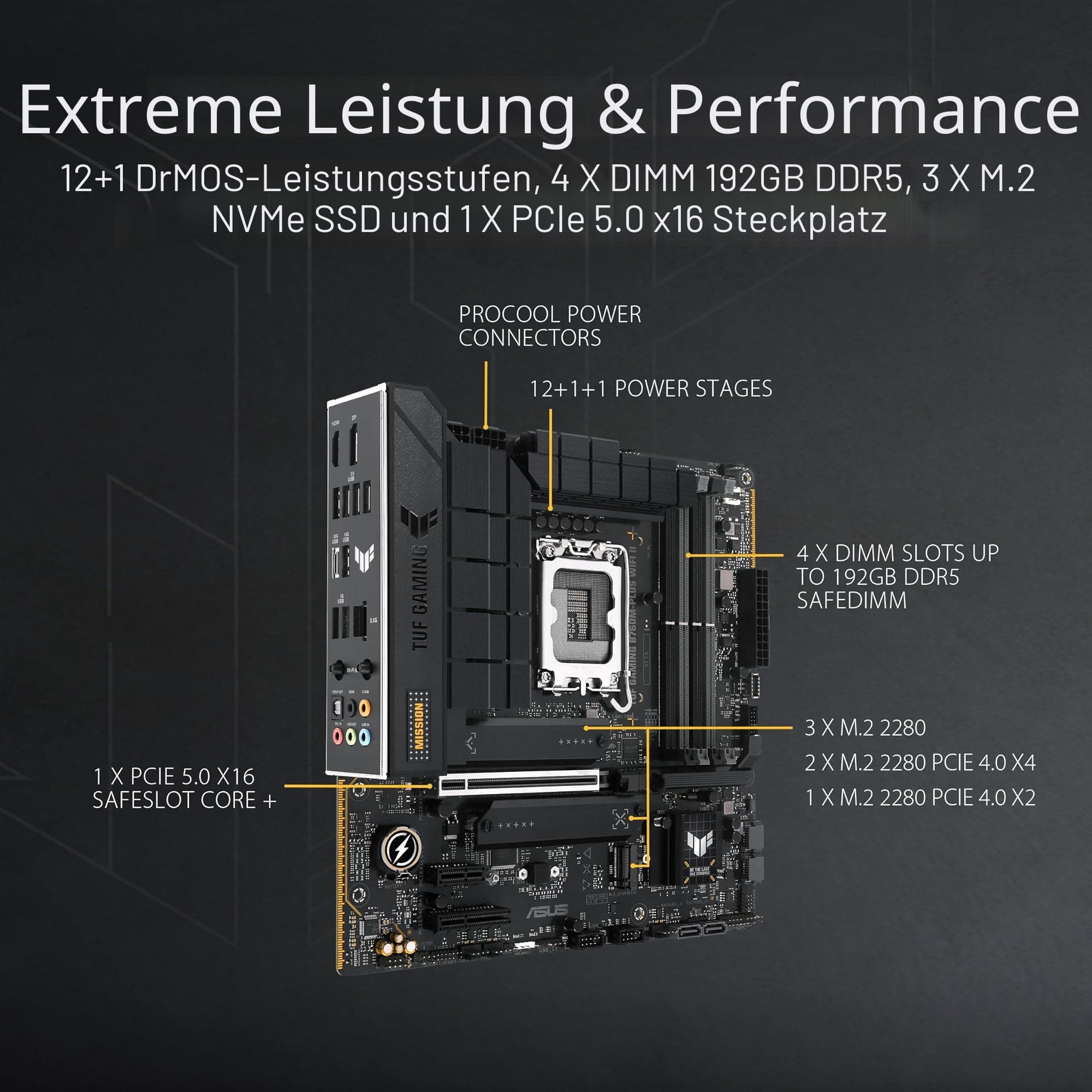 Scheda Madre - Asus - Tuf Gaming B760M-Plus Wifi Ii - Intel B760 Lga 1700 Micro Atx M-Plus WiFi II TUF B760 Bild 7