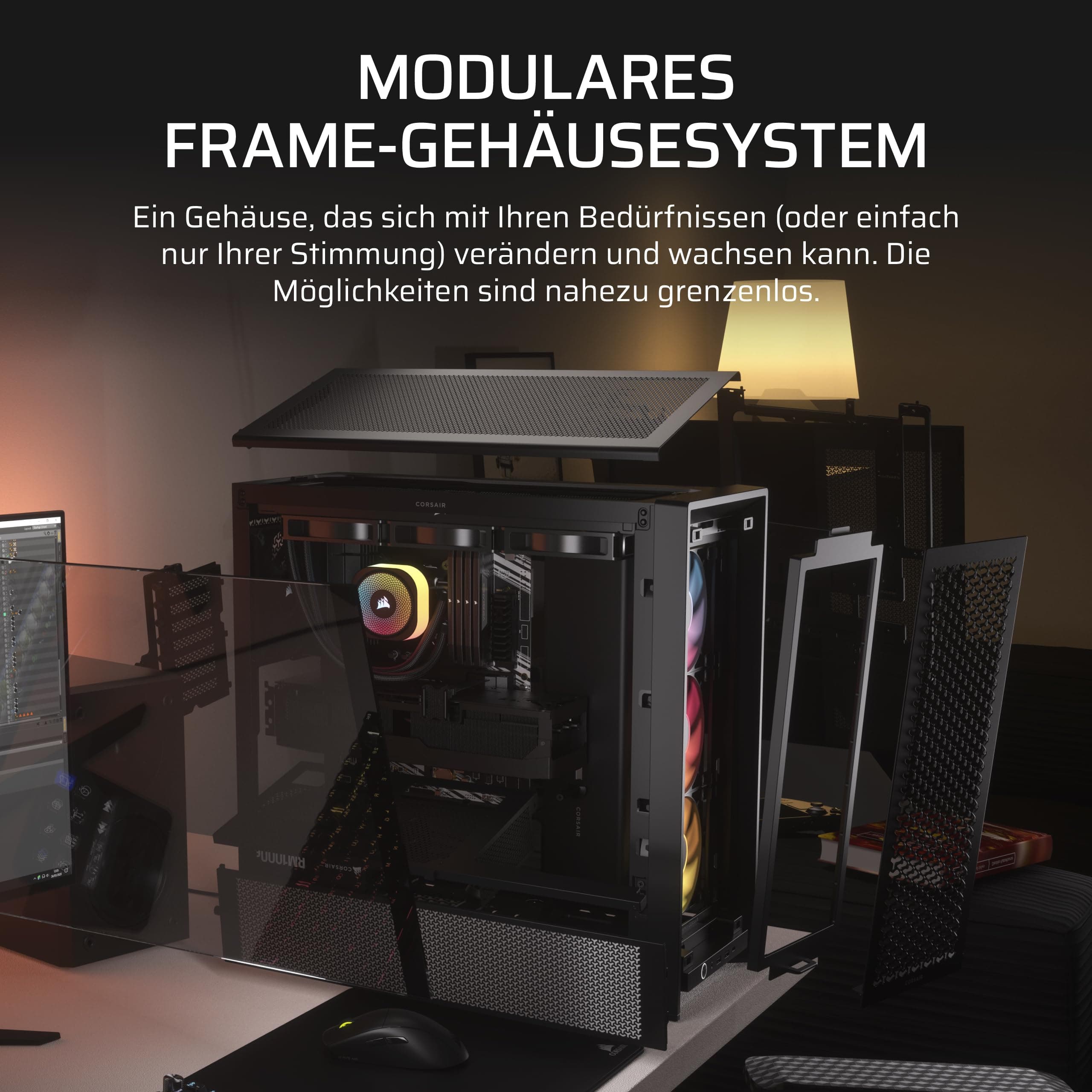 CORSAIR Frame 4000D RS ARGB Modulares Mid-Tower ATX PC-Gehäuse – Schwarz Bild 6
