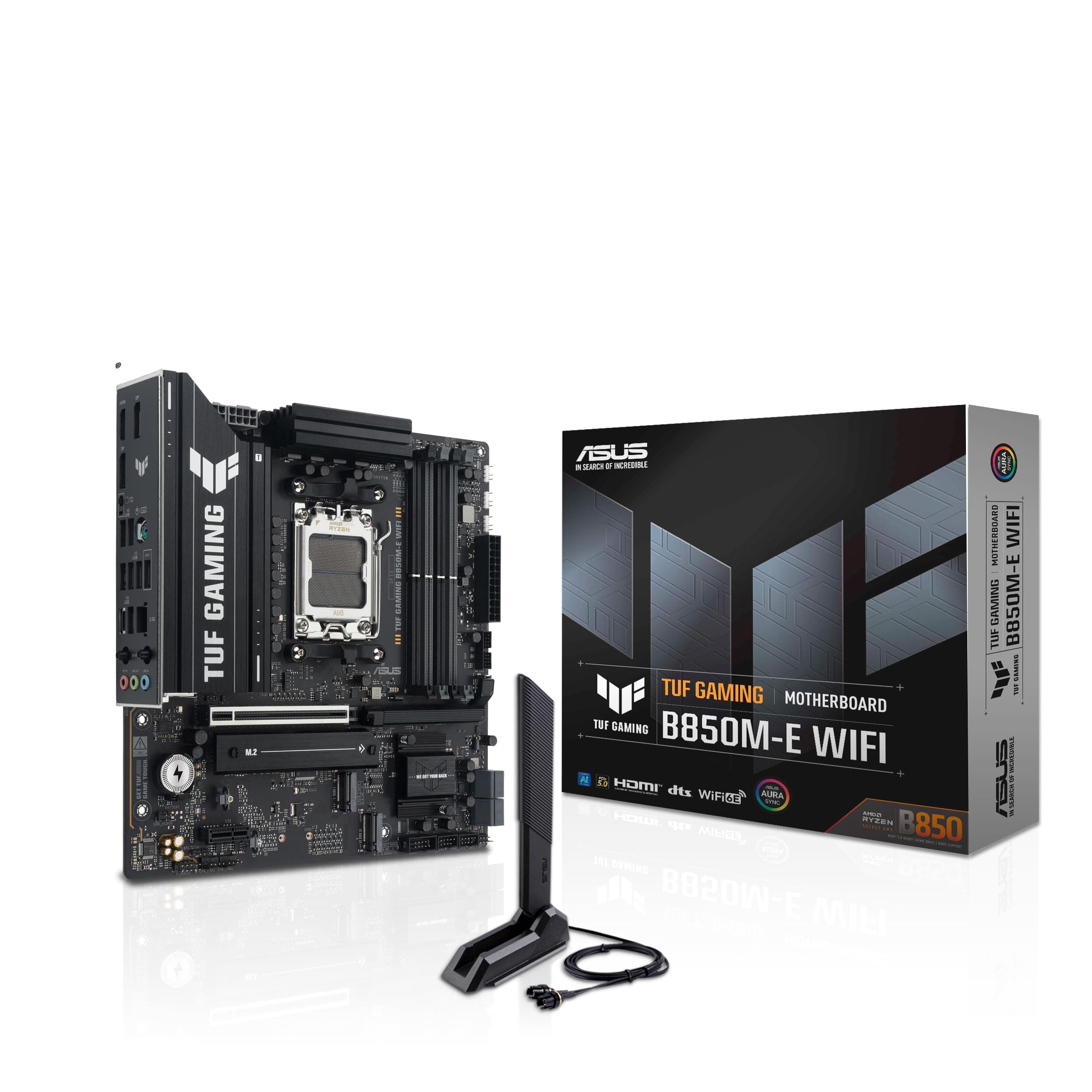 ASUS TUF Gaming B850M-E WiFi Mainboard Sockel AMD AM5 (Micro-ATX, DDR5 Speicher, PCIe 5.0, 3X M.2, WiFi 6E, Aura Sync) Bild 2