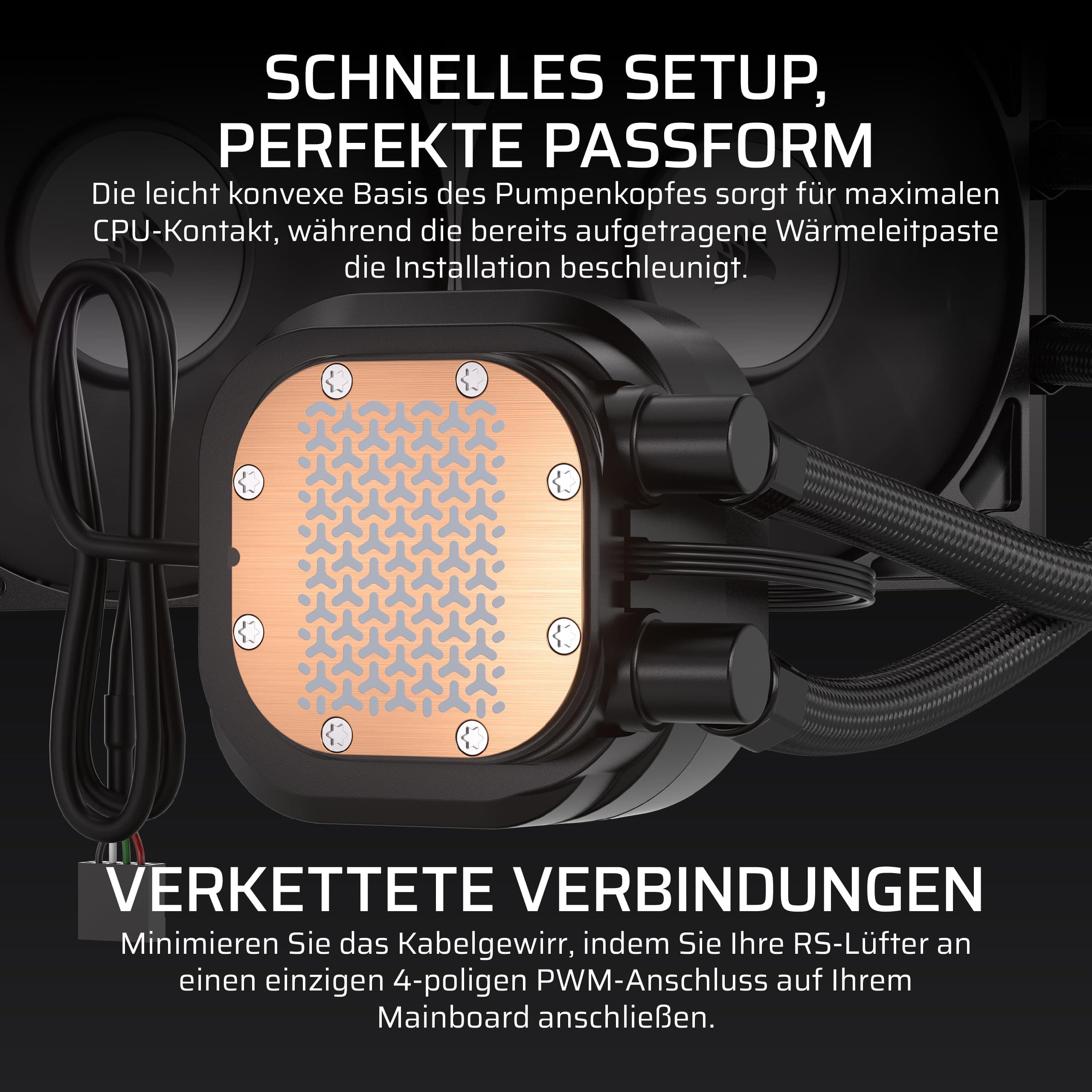 CORSAIR NAUTILUS 360 RS LCD Flüssig-CPU-Kühler – 360mm AIO – Schwarz | 2,1-Zoll-IPS LCD-Bildschirm, Einfache Daisy-Chain-Verbindungen, Intel LGA 1851/1700, AMD AM5/AM4, Enthält 3x RS120-Lüfter Bild 8