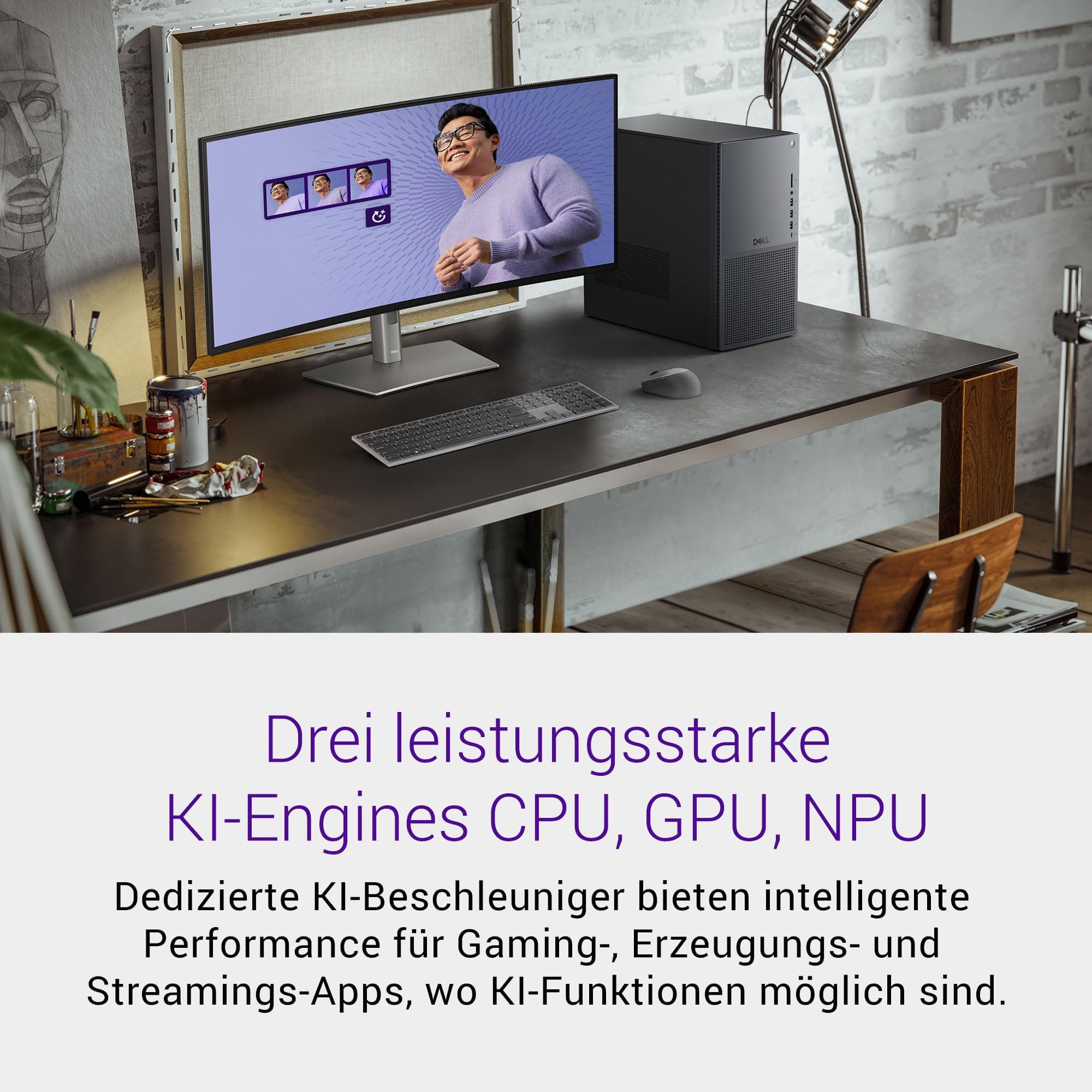 Dell Tower Plus EBT2250 Desktop-PC - Intel Core Ultra 7 Series 2, 16GB RAM, 1TB SSD, NVIDIA GeForce RTX 5060, Wi-Fi 7, HDMI, Thunderbolt 4, McAfee Business Protection 1 Jahr, Windows 11 Pro, Graphit Intel Core Ultra 7 265 16 GB NVIDIA RTX 5060 Bild 5