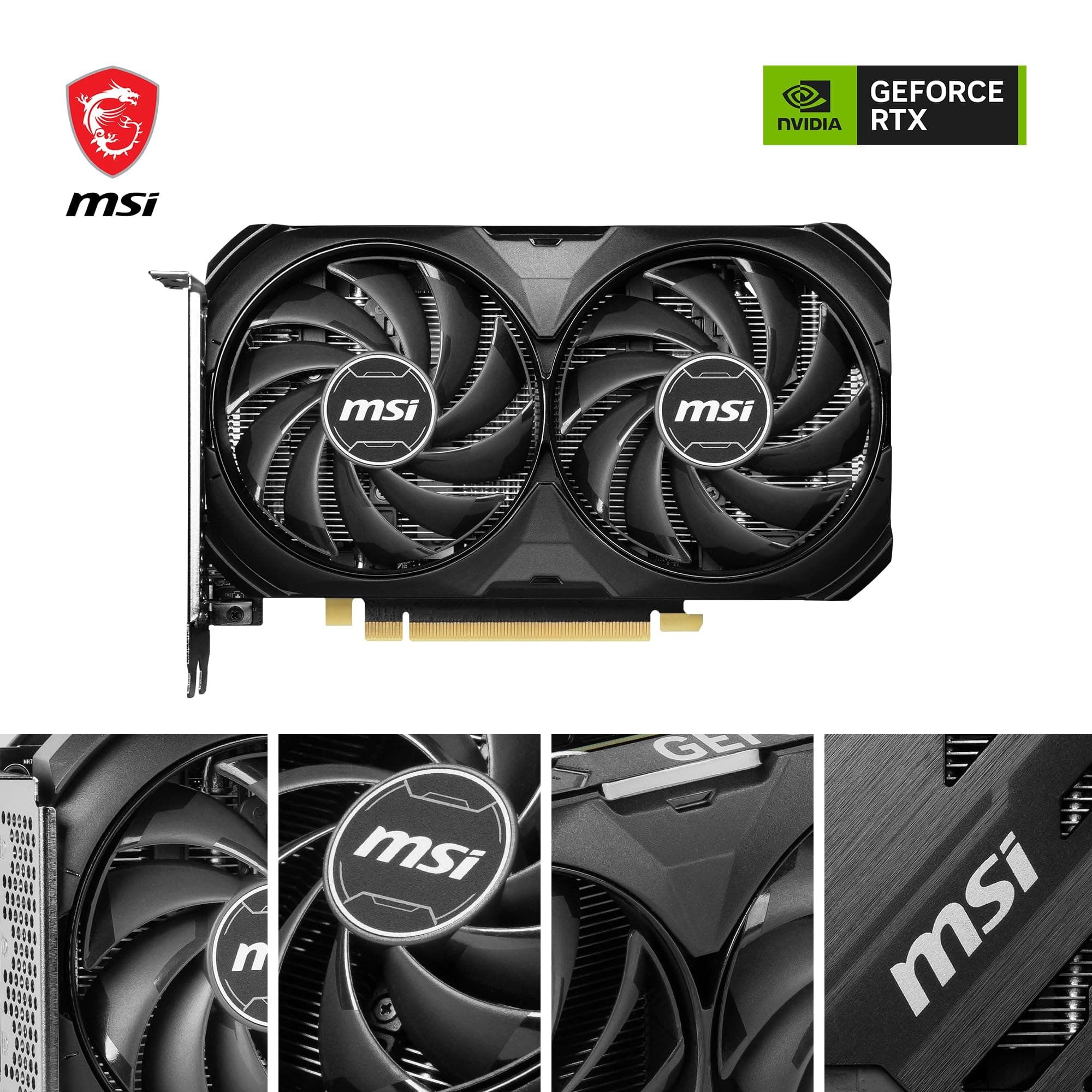MSI GeForce RTX 4060 Ti Ventus 2X Black 8G OC Grafikkarte -NVIDIA RTX 4060 Ti, 8 GB GDDR6 Speicher, 18Gbps, PCIe 4.0, DLSS3 Bild 3