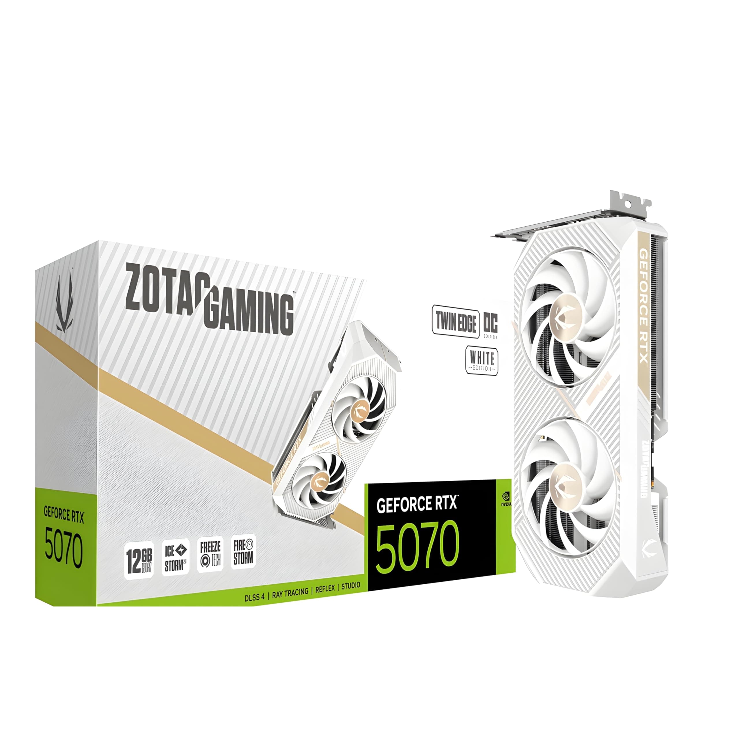 ZOTAC Gaming GeForce RTX 5070 Twin Edge OC Grafikkarte - Weiß | 12 GB | DLSS 4 | GDDR7 | 192 Bit | IceStorm 2.0 Advanced Cooling | ZT-B50700Q-10P Bild 2
