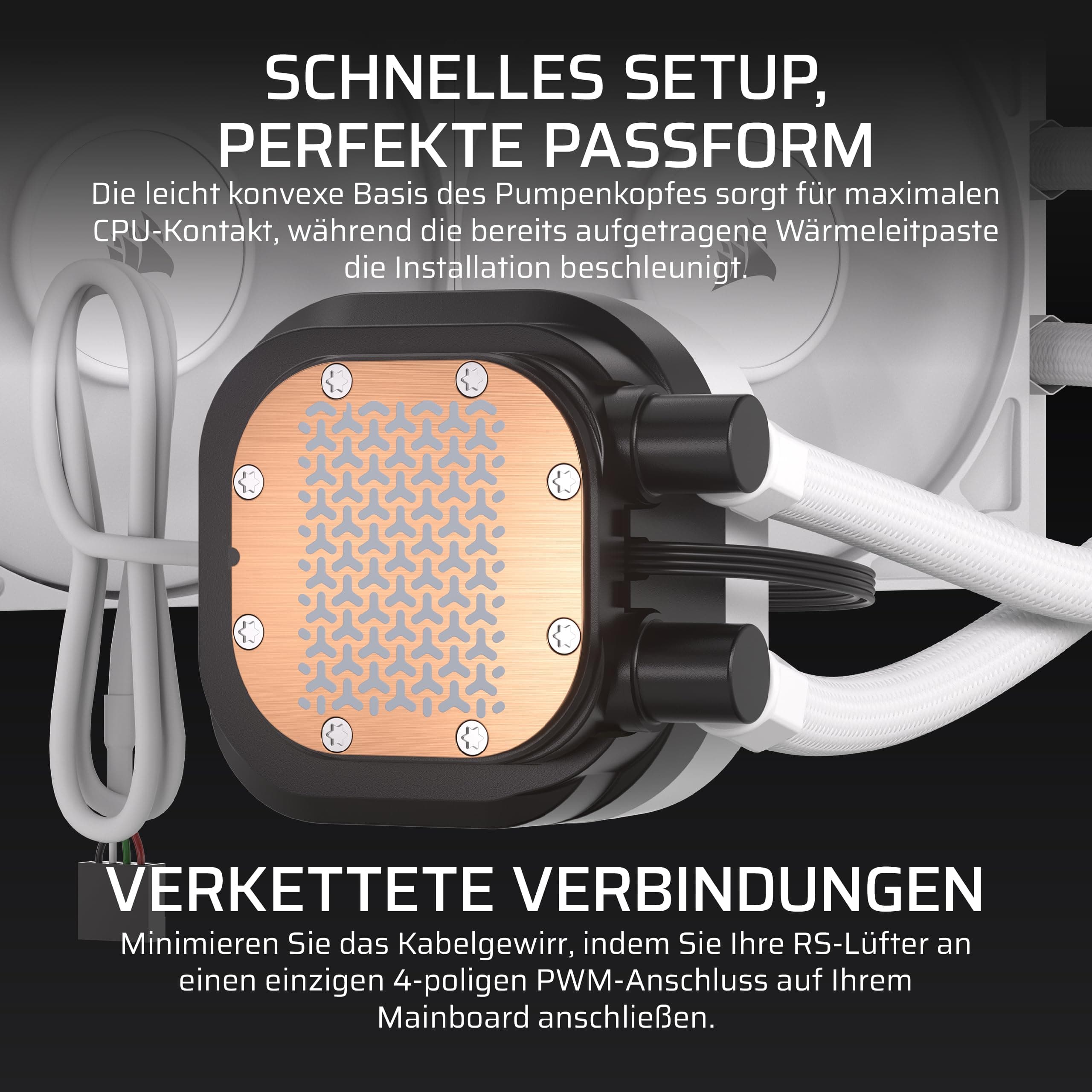 CORSAIR NAUTILUS 360 RS LCD Flüssig-CPU-Kühler – 360mm AIO – Weiß | 2,1-Zoll-IPS LCD-Bildschirm, Einfache Daisy-Chain-Verbindungen, Intel LGA 1851/1700, AMD AM5/AM4, Enthält 3x RS120-Lüfter 360mm AIO Weiß Bild 8