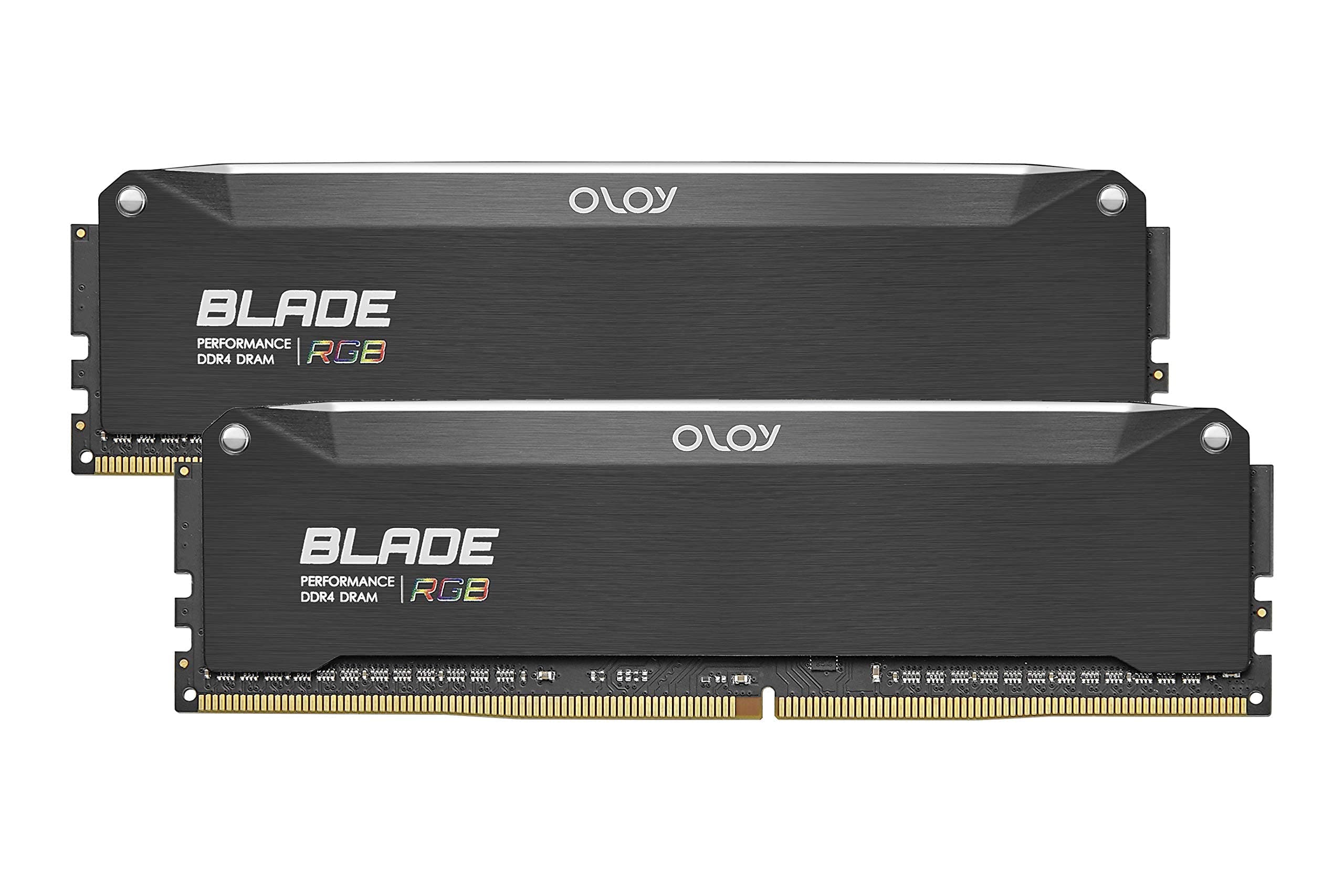 OLOy DDR4 RAM 16GB (2x8GB) Black Hairline Blade RGB 3600MHz CL18 1.35V 288pin Desktop Gaming UDIMM (MD4U0836180BRKDA) Bild 3
