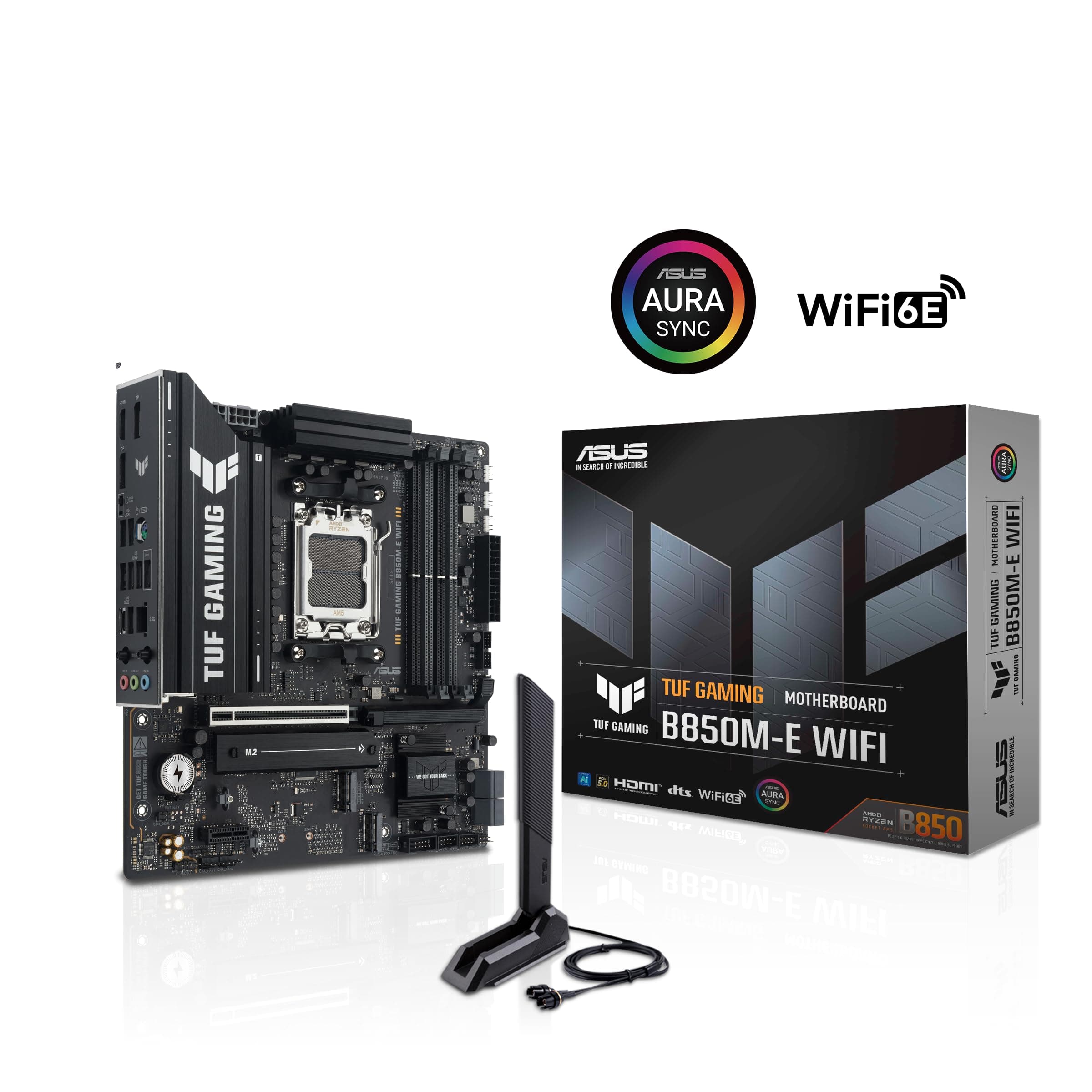 ASUS TUF Gaming B850M-E WiFi Mainboard Sockel AMD AM5 (Micro-ATX, DDR5 Speicher, PCIe 5.0, 3X M.2, WiFi 6E, Aura Sync) Bild 3