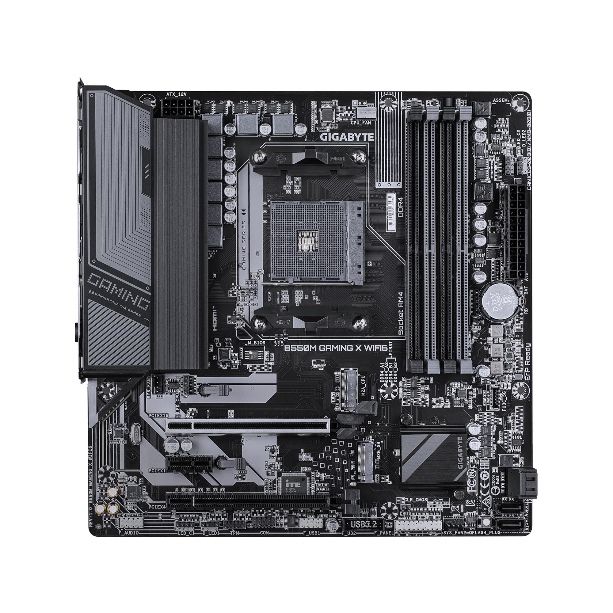 GIGABYTE B550M Gaming X WIFI6 Motherboard, unterstützt AMD AM4 Ryzen 5000 Prozessoren, Micro-ATX, DDR4, 2X M.2, PCIe 4.0, WIFI6, 1GbE LAN, EZ-Latch Bild 3